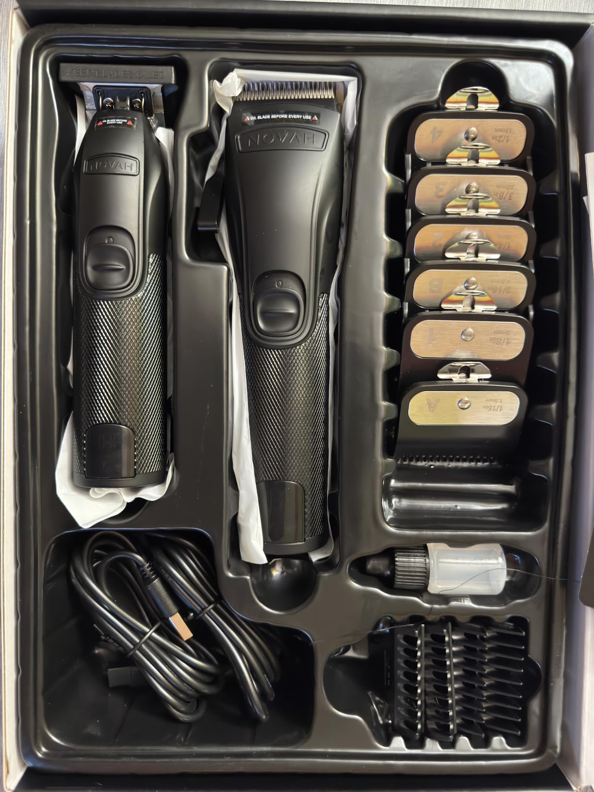 Novah® Professional Hair Clippers for Men, Professional Barber Clippers and Trimmer Set, Mens Cordless Hair Clipper for Barbers Haircut Kit Fade customer photo 1