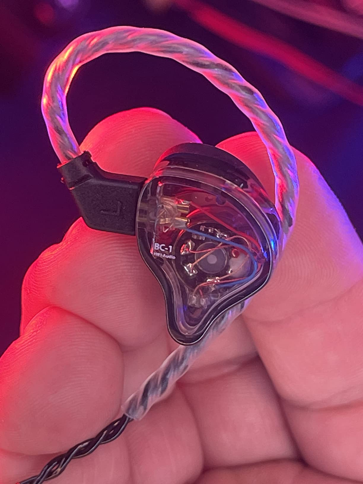 CCZ Yinyoo Melody in Ear Monitors Earphones Headphones Wired Earbuds without Microphone IEM HIFI Bass with 1DD 1BA, Ear fins, 4N OFC Cable for Musicians, Singer, on Stage, Studio (no mic, clear black) customer photo 1