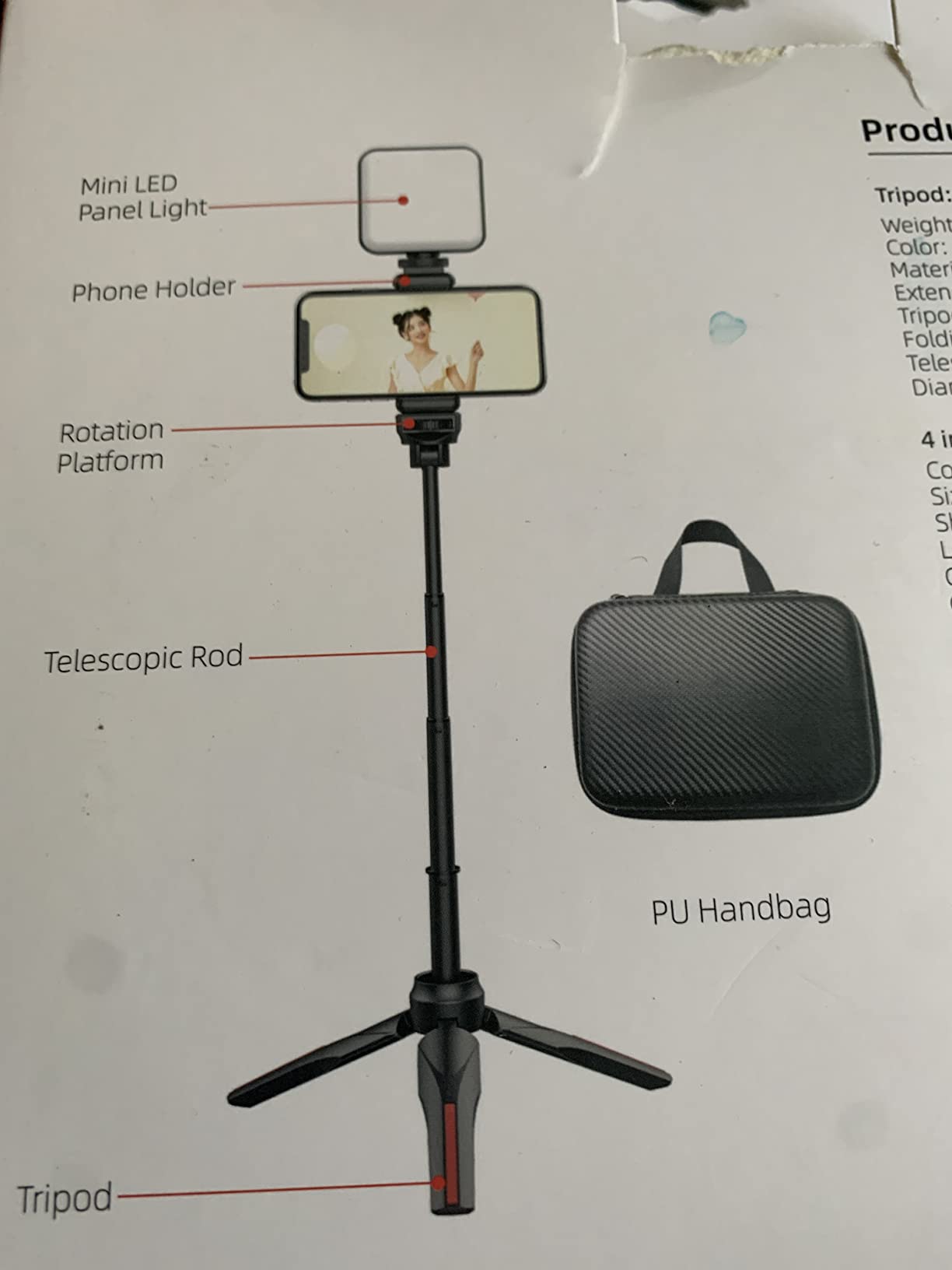 Smartphone Video Vlogging Kit with LED Light, Microphone, Tripod customer photo 1