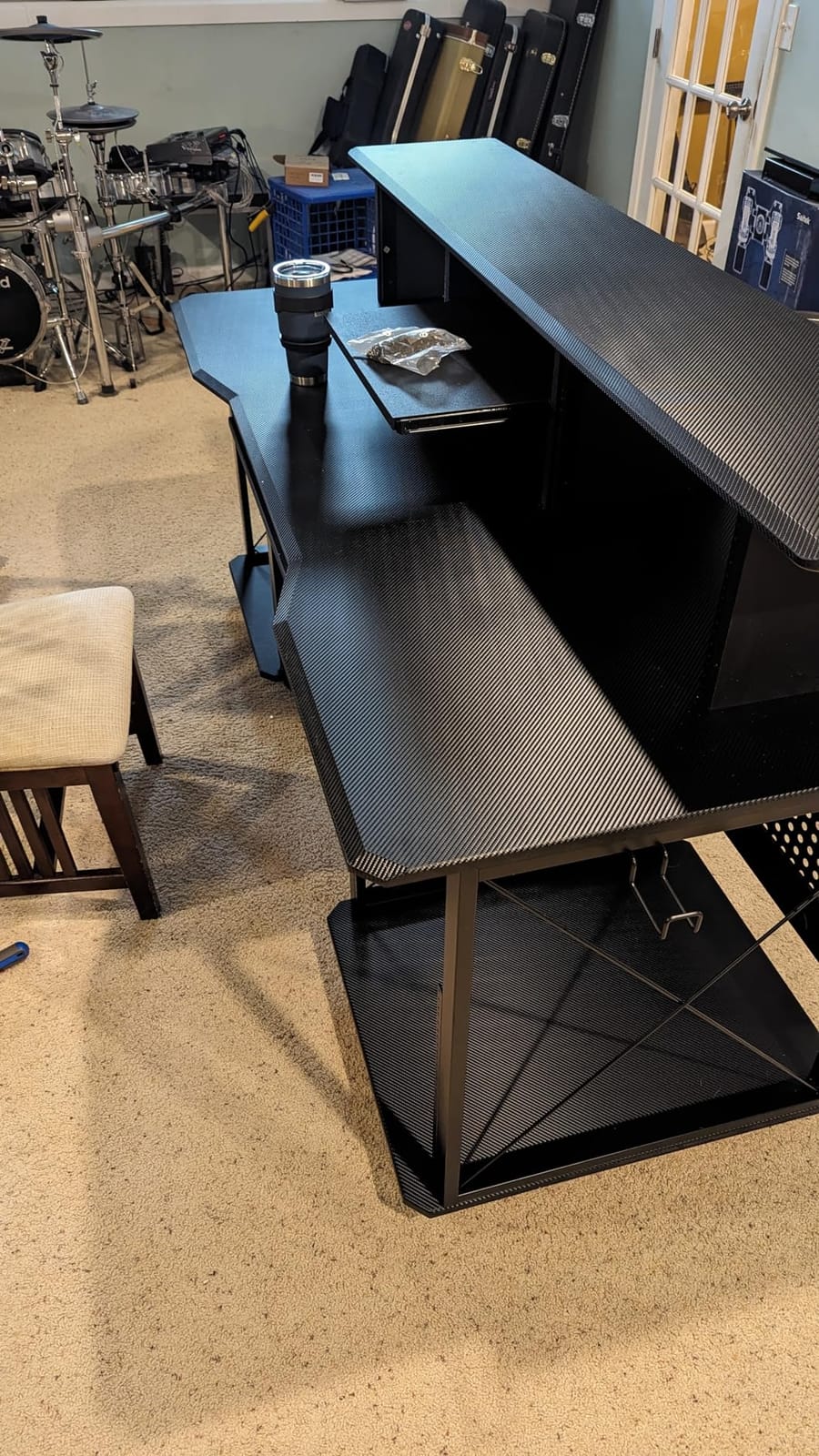Acme Furniture Metal and Wooden Music Desk with Wheels, Black customer photo 1