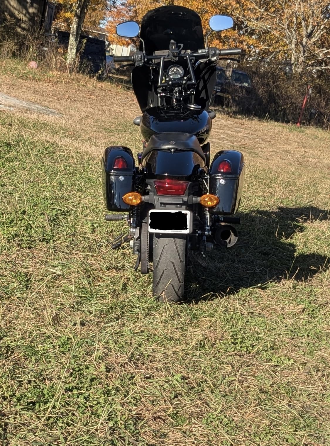 HECASA Universal Hard Saddle Bags Compatible with Yamaha Honda Cruiser Trunk Luggage with Lights Mount Bracket Motorcycle Black (NN779) customer photo 1