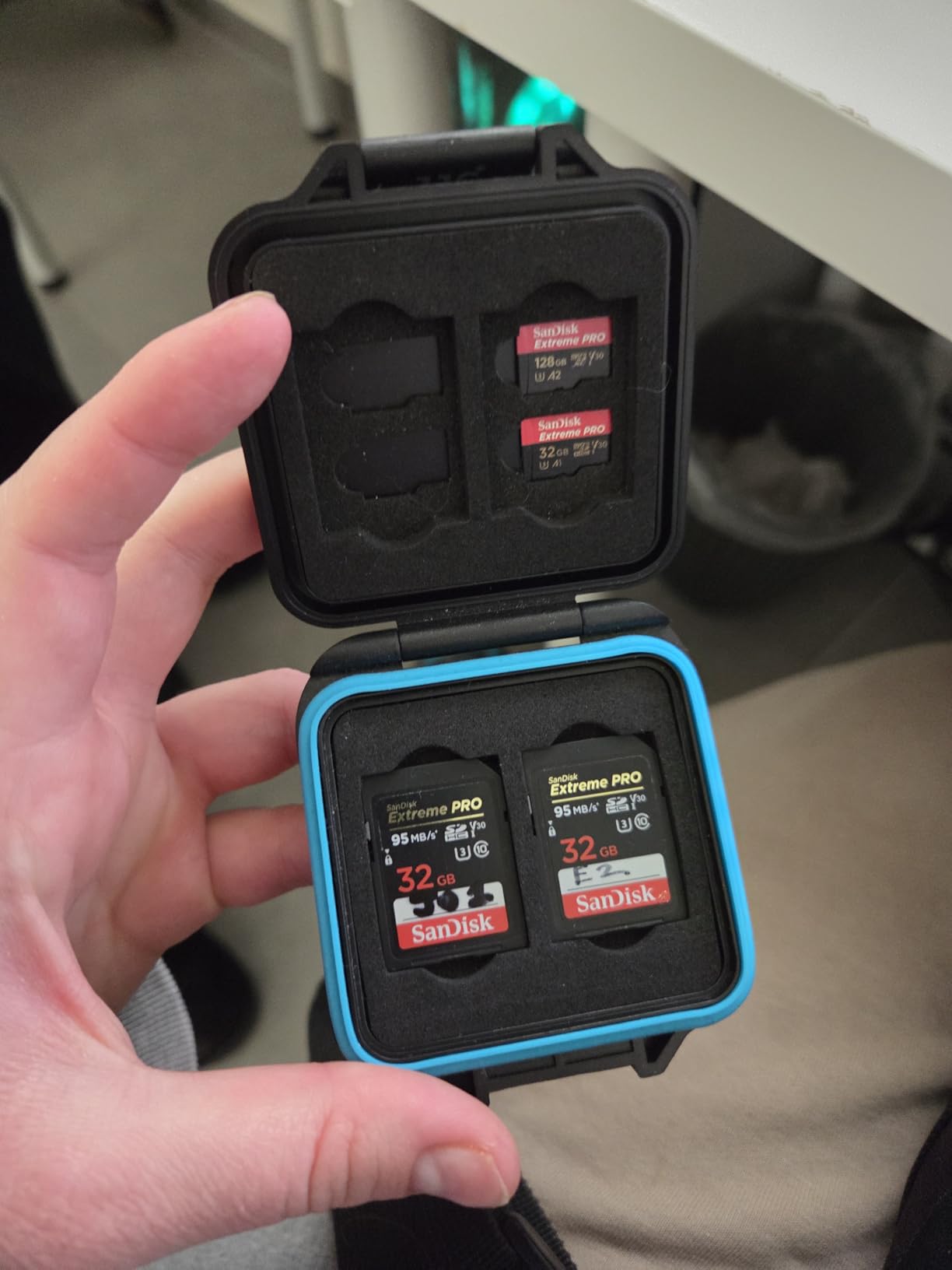 JJC Small SD Card Case Holder for 4 SD & 8 Micro SD Memory Cards | 12 Slots, Slim & Lightweight Design, Water-Resistant & Shockproof, Soft EVA Interior, Includes Wrist Strap, Easy to Carry customer photo 1