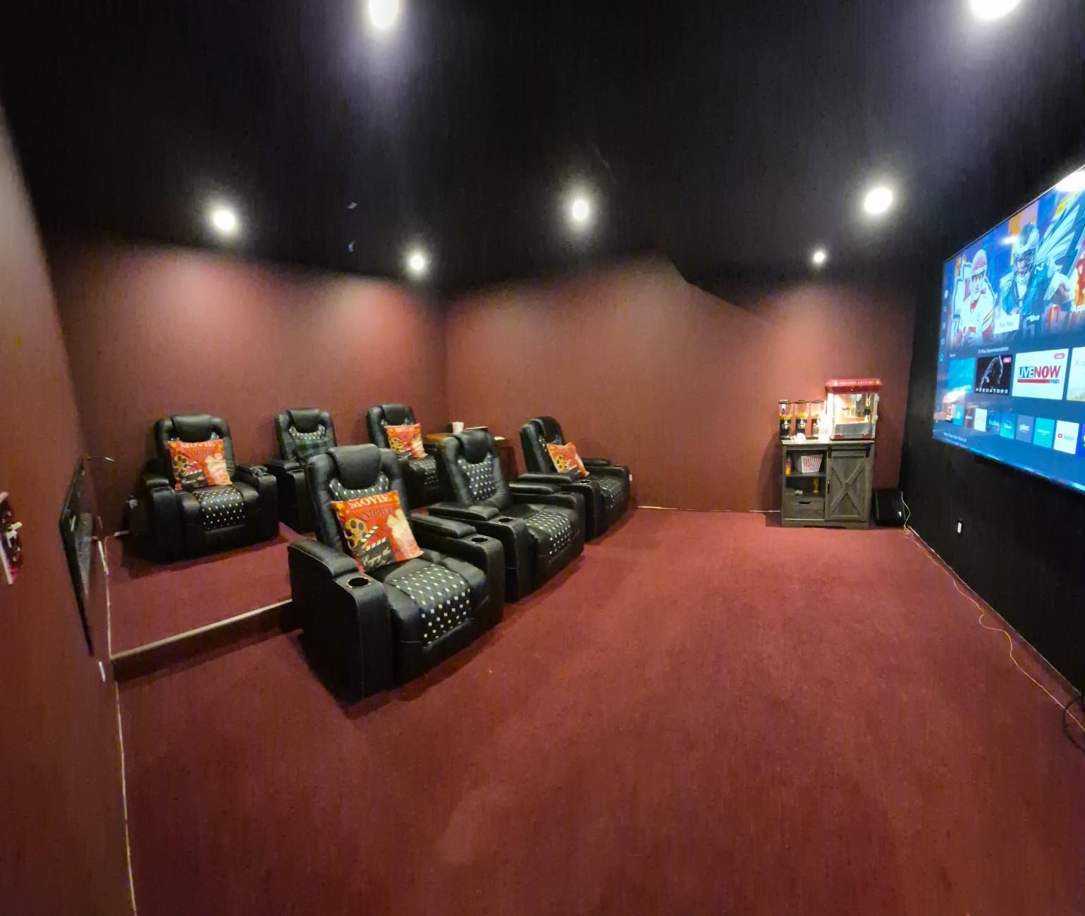ANJ Power Recliner Chair Set of 3, Electric Soft Faux Leather Reclining Home Faux Theater Seating - USB Ports, Cup Holders, Hidden Arm Storage Movie & Media Room Chairs (Black) customer photo 1