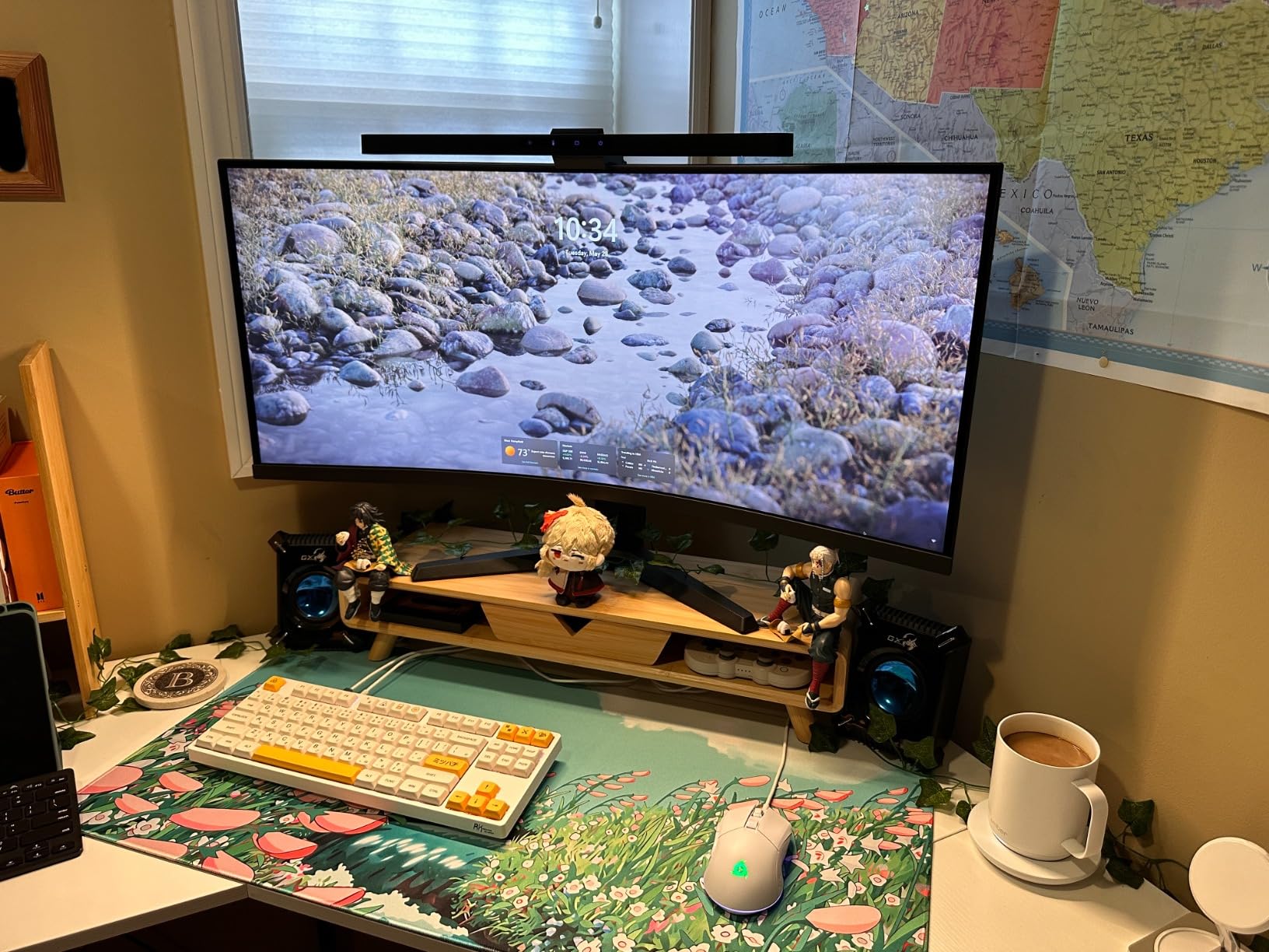 ONWAY Curved Monitor Light Bar with Wireless Remote,Monitor Auto-Dimming and Camera Base,Applicable to All Screens. No Screen Glare,for Home Office customer photo 1