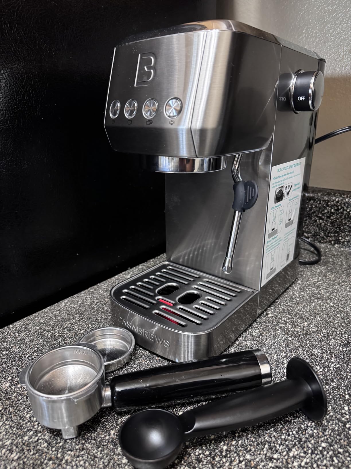 CASABREWS 3700 Essential Stainless Steel Espresso Machine with Steam Wand customer photo 1