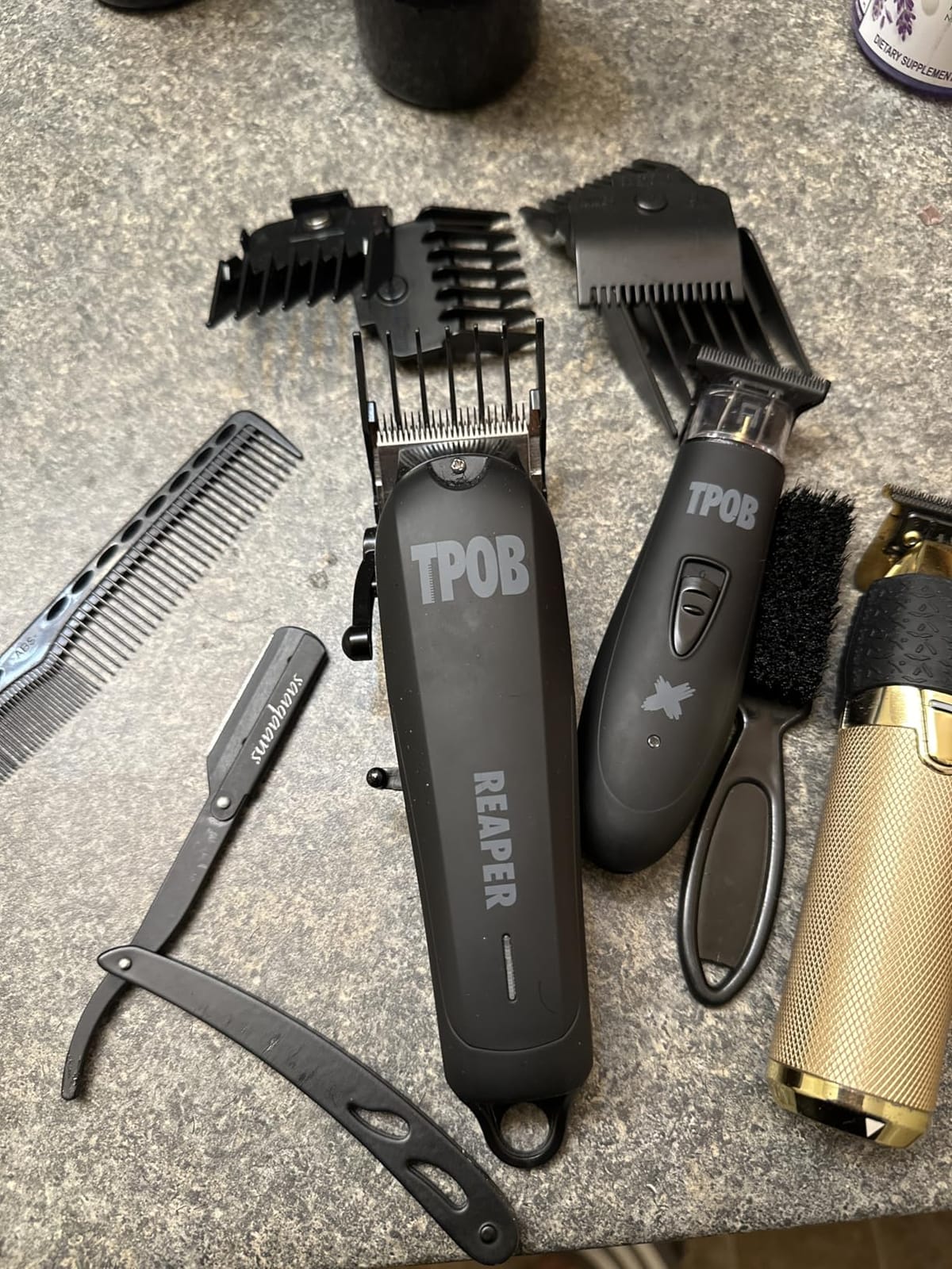TPOB Slime 2 Professional Hair Clippers for Men - Barber Clippers and Trimmers Set with Foil Shaver, 6800 RPM Cordless Hair Cutting Kit, Fade Clippers with Matte Grip Case & X Fade Blade (Black Pack) customer photo 1