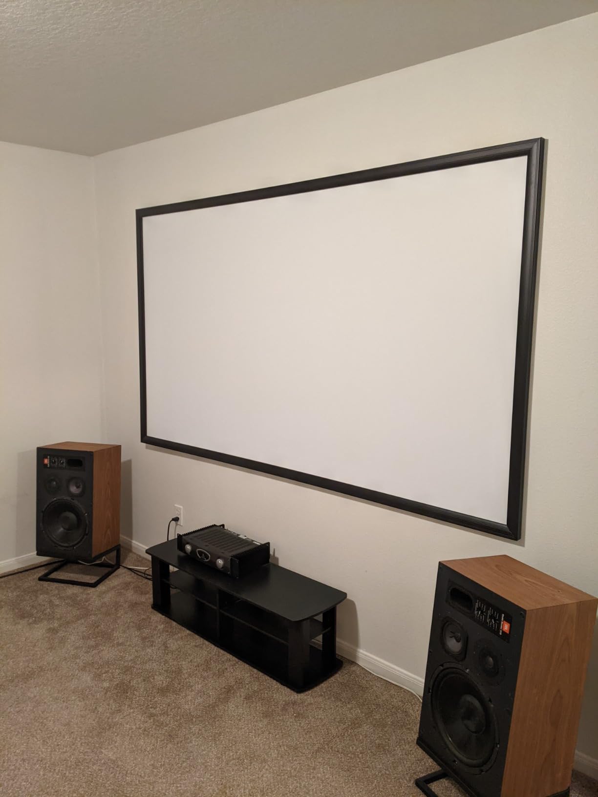 Fixed Frame Projector Screen - Matte 100 inch - Hang on Wall - 4K - 8K Ultra HD, HDTV, HDR & Active 3D, Ultra Short Throw - 16:9 Format customer photo 2