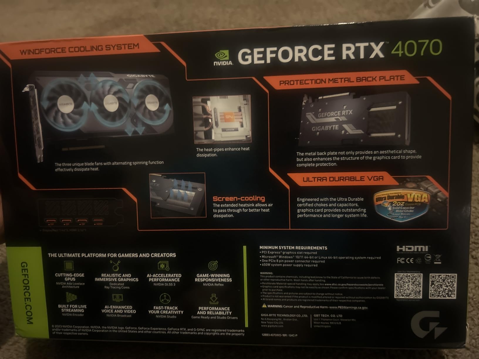 GIGABYTE GeForce RTX 4070 WINDFORCE OC 12G Graphics Card, 3X WINDFORCE Fans, 12GB 192-bit GDDR6X, GV-N4070WF3OC-12GD Video Card customer photo 2