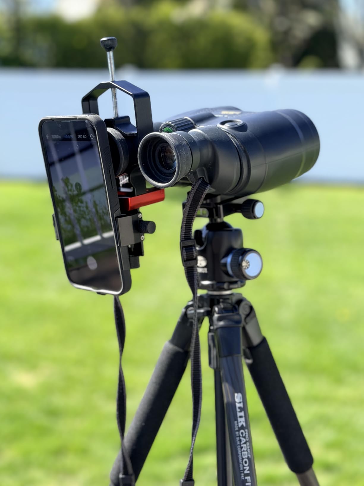 tridaptor - Universal Phone Scope Digiscoping Adapter|High-Precision XYZ Metal Telescope Mount 3-Axis Smartphone Holder for Spotting Scope Monocular Binos|Fits All Cell Phone Camera/Max 2.4