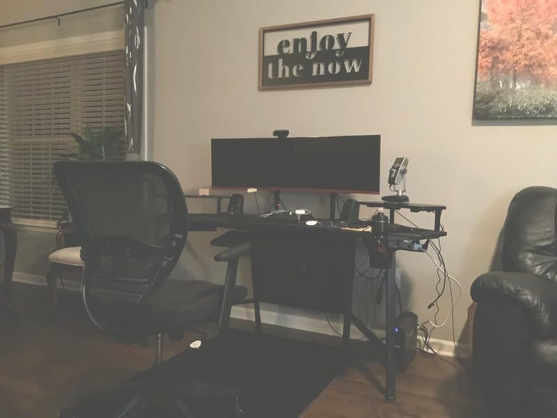 EUREKA ERGONOMIC Gaming Desk Wing Shaped Keyboard Tray 72 Inch Walnut customer photo 1