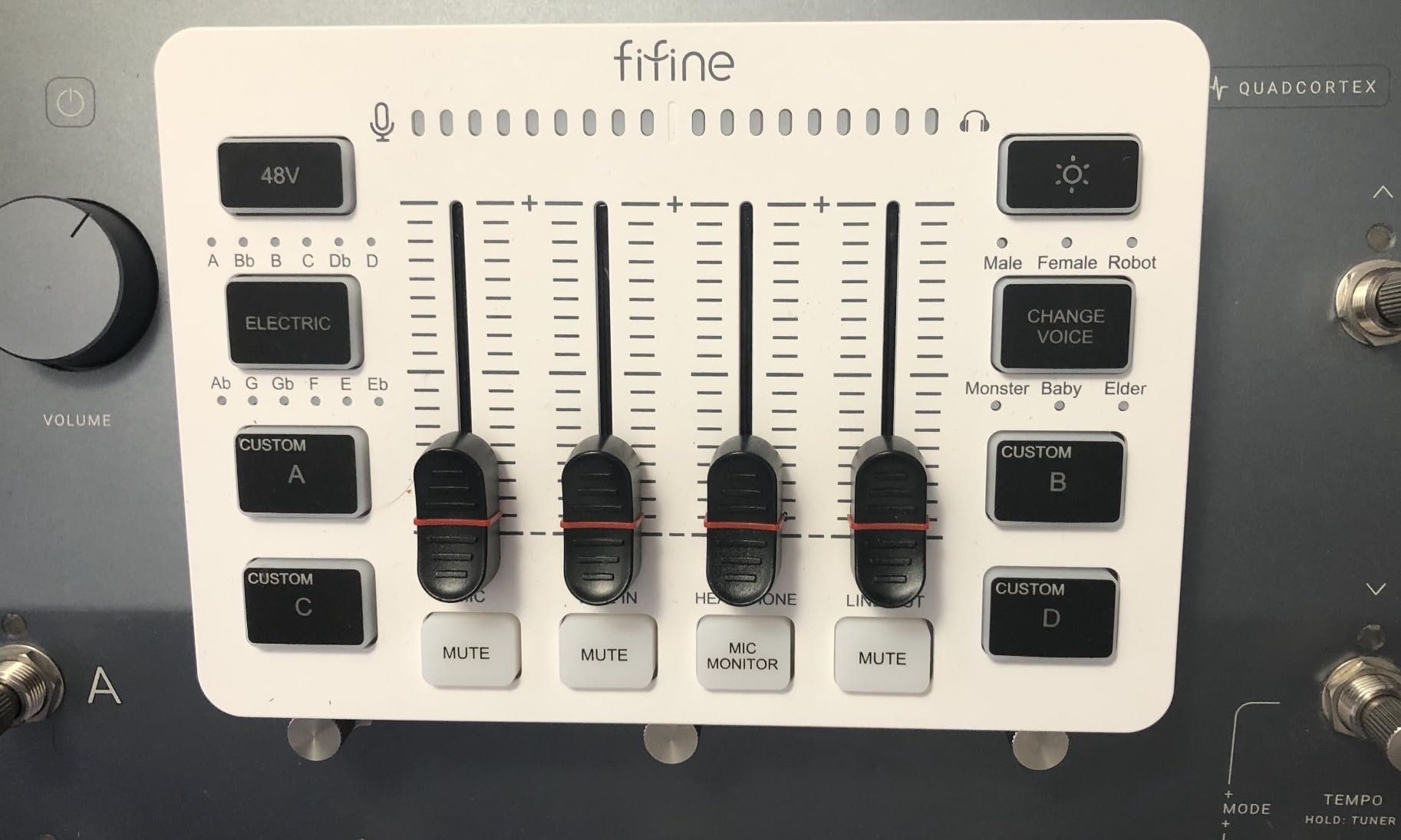 FIFINE Audio Mixer, Gaming Streaming PC Mixer with Slider Fader, XLR Microphone Interface, Monitoring, for Video/Game Voice/Podcast Recording-AmpliGame SC3W customer photo 2