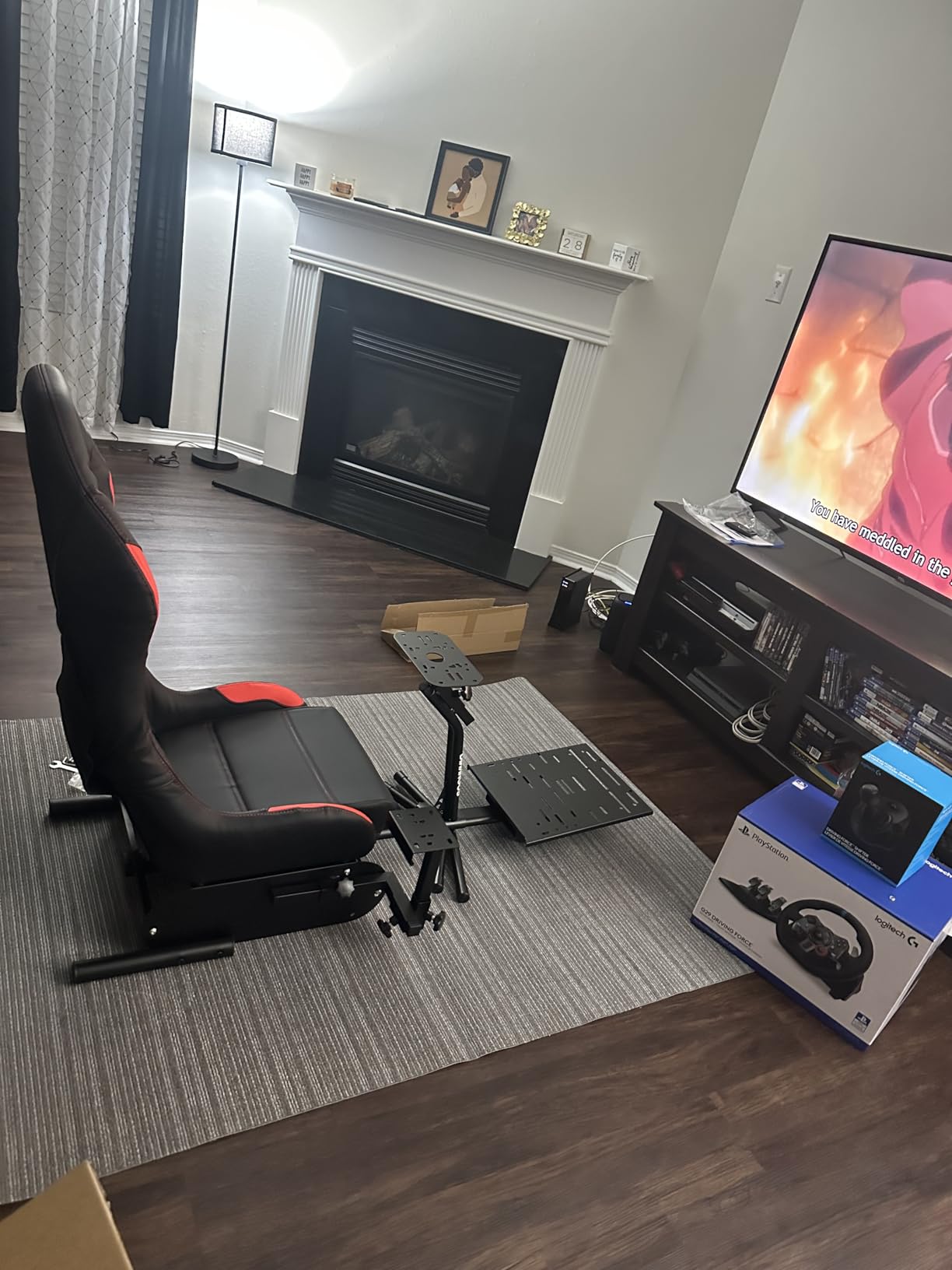 DIWANGUS Steel Racing Simulator Cockpit with Seat, Foldable Sim Racing Rig customer photo 2