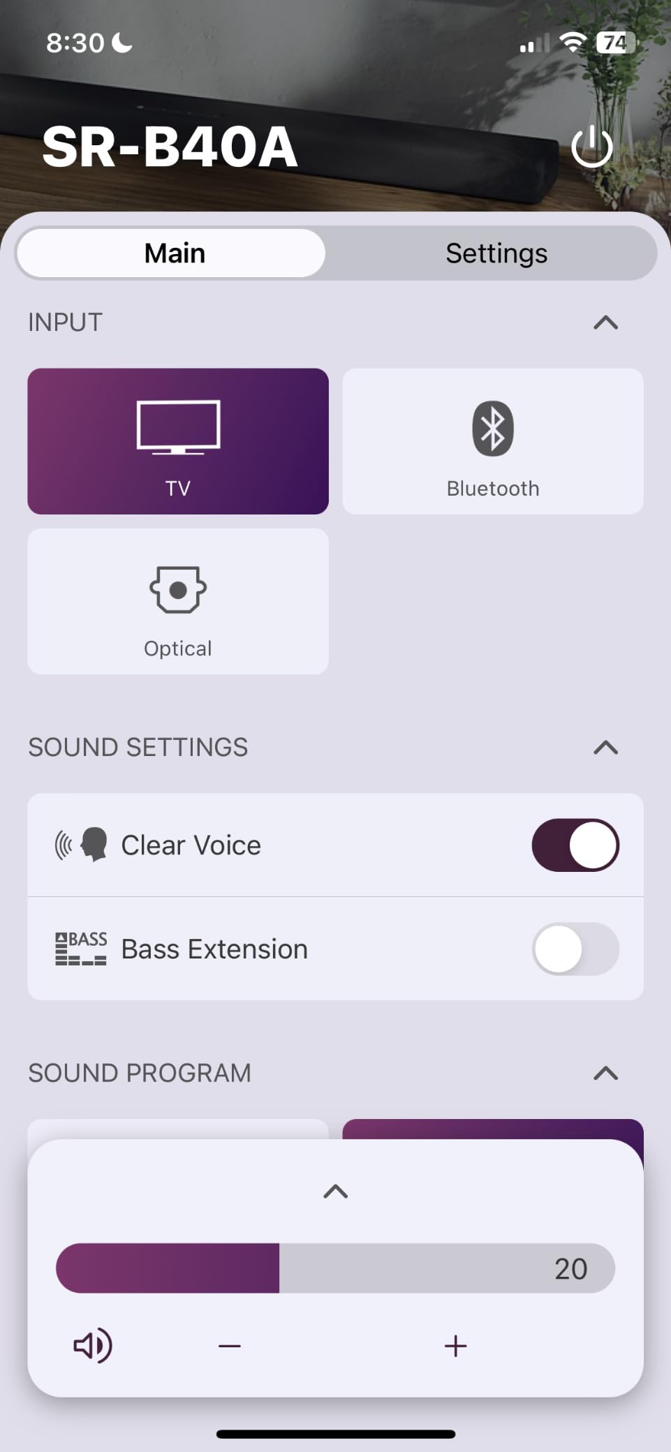 YAMAHA SR-B40A Dolby Atmos Sound Bar with Wireless Subwoofer (Black) customer photo 1