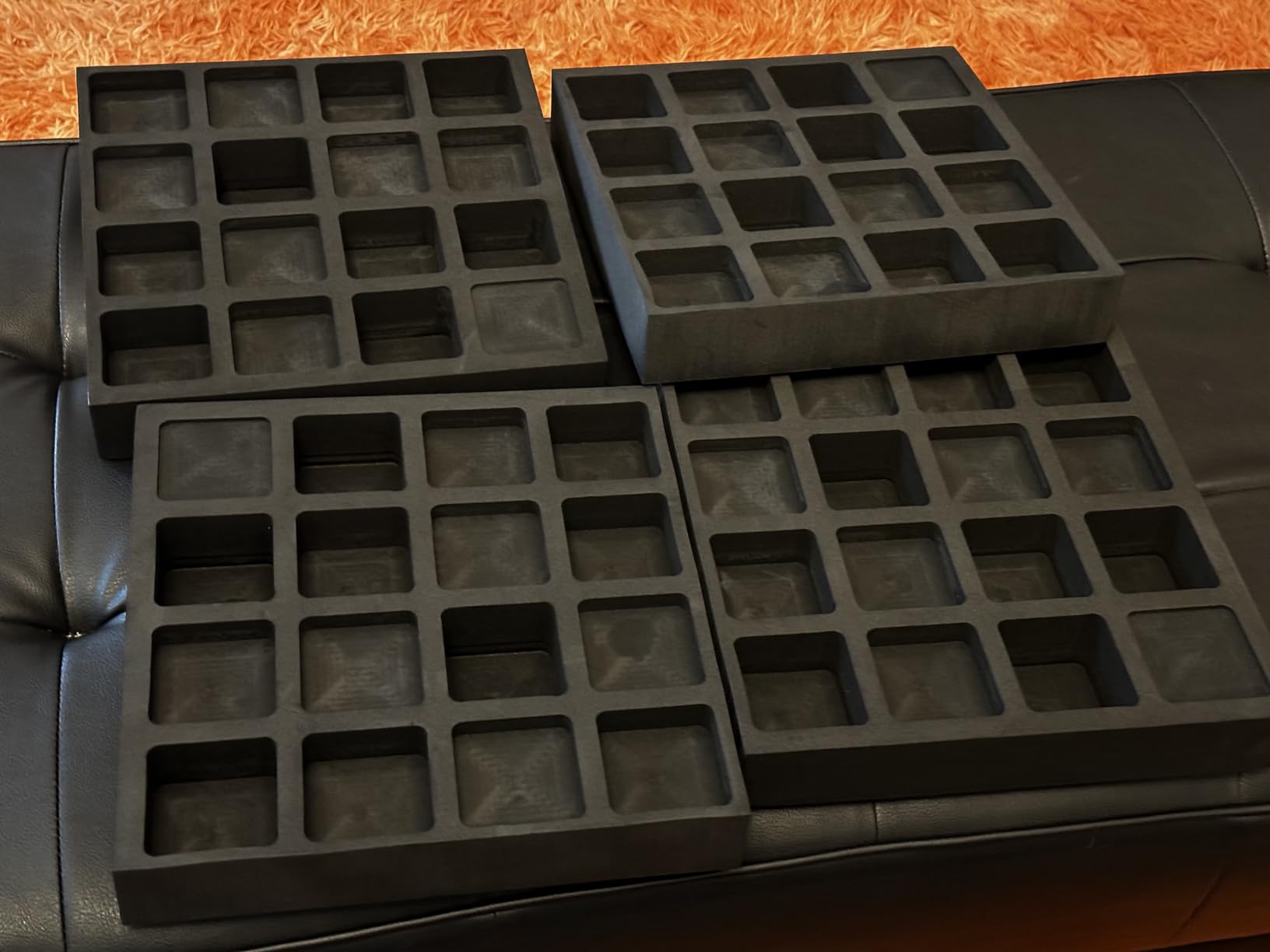Foroomaco Waffle Acoustic Diffuser Panels, 4-Piece Kit, 24 x 24 in, Black customer photo 2