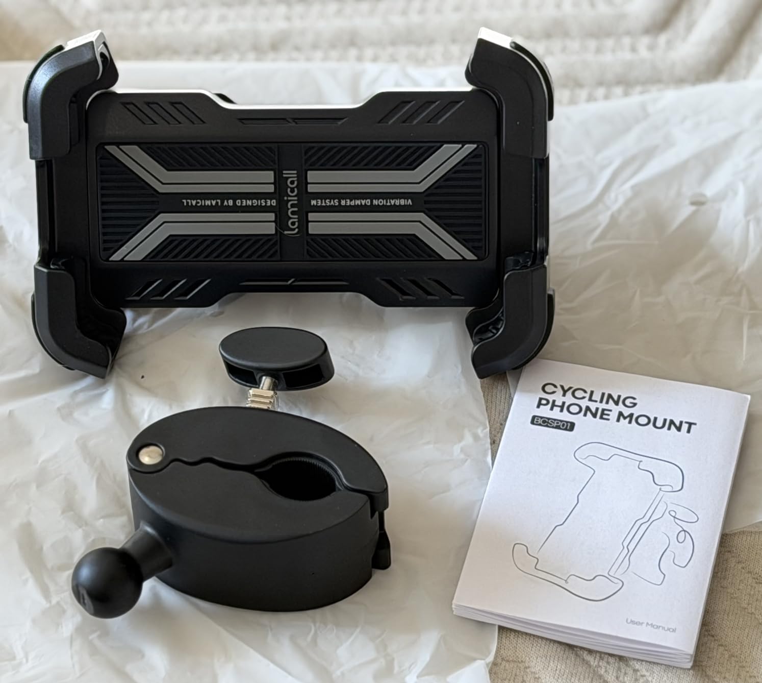 Lamicall Motorcycle Phone Mount Holder with Dual Vibration Dampener customer photo 1