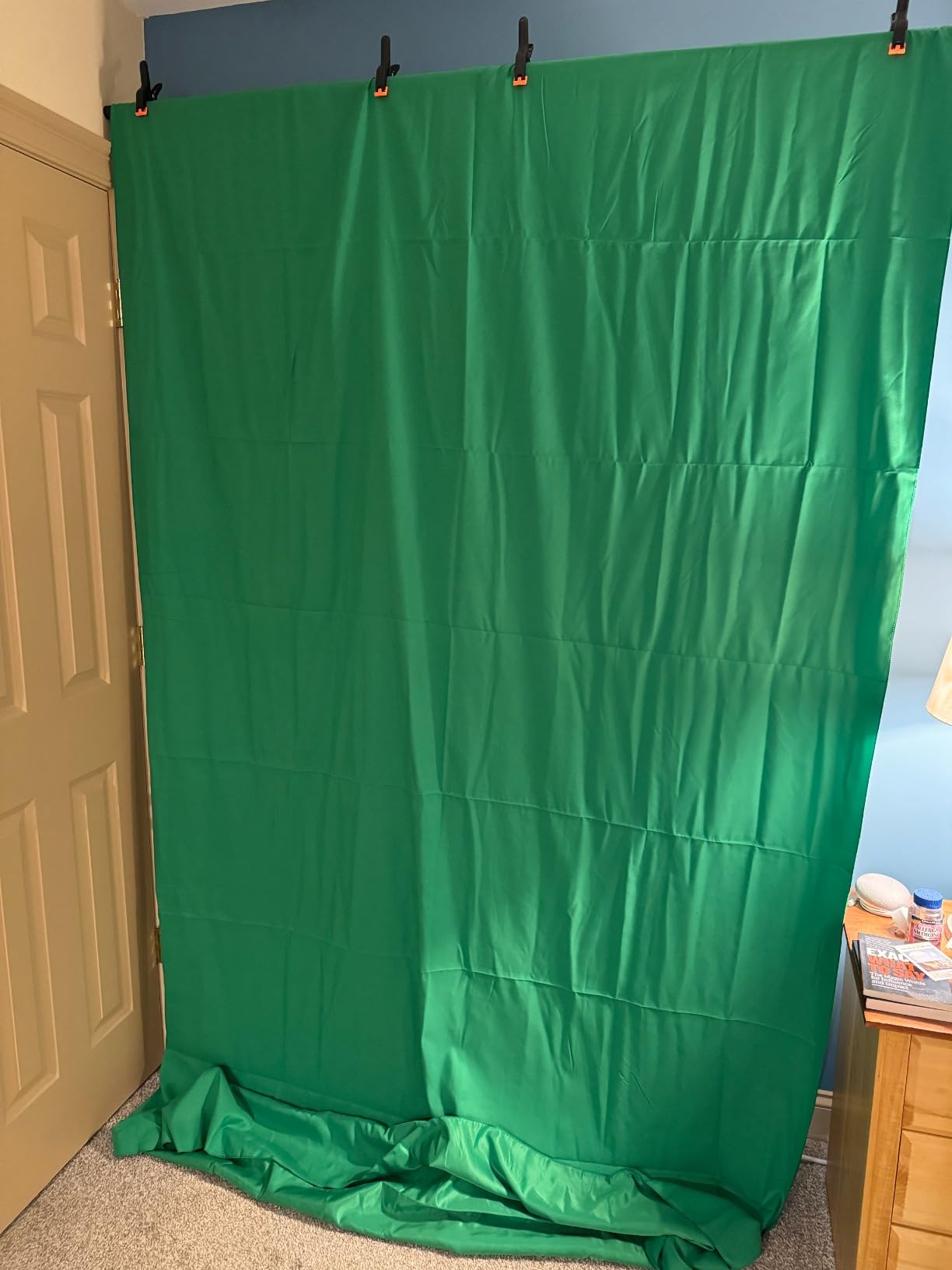 Forlogic Green Screen Backdrop Kit with Stand, 8x7.2ft Portable GreenScreen Background Stand for Streaming Video and Photography Shoots customer photo 2