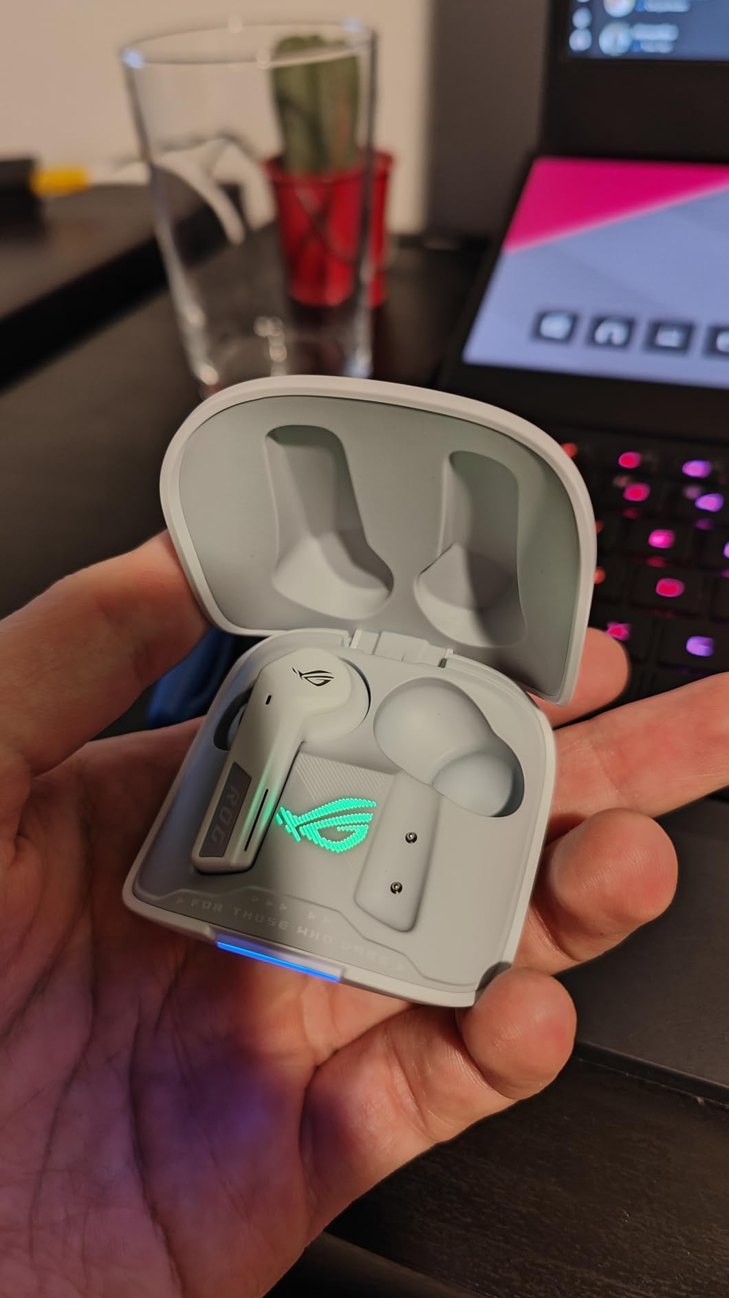 ASUS ROG Cetra True Wireless SpeedNova Gaming Earbuds – Dual-Mode (BT, 2.4GHz), Dirac Opteo, Bone-Conduction AI Mic, Adaptive ANC, 46Hr Battery, for PC, PS5, PS4, Switch, Mobile, ROG Ally/X - Black customer photo 1