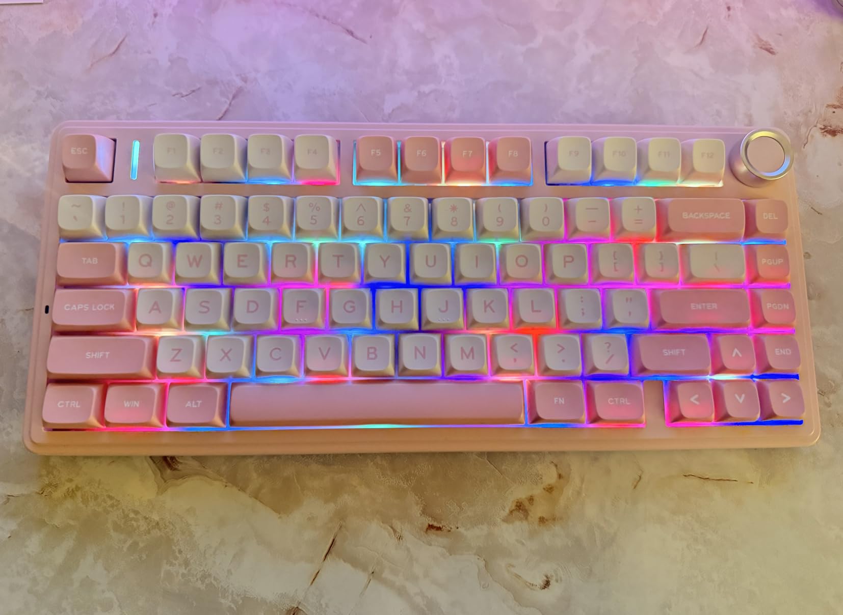 AULA F75 75% Wireless Mechanical Keyboard, Hot Swappable Creamy Keyboard, Pre-lubed Greywood Switches RGB Backlit Gaming Keyboards, 2.4GHz/Type-C/BT5.0(Cool Black) customer photo 1