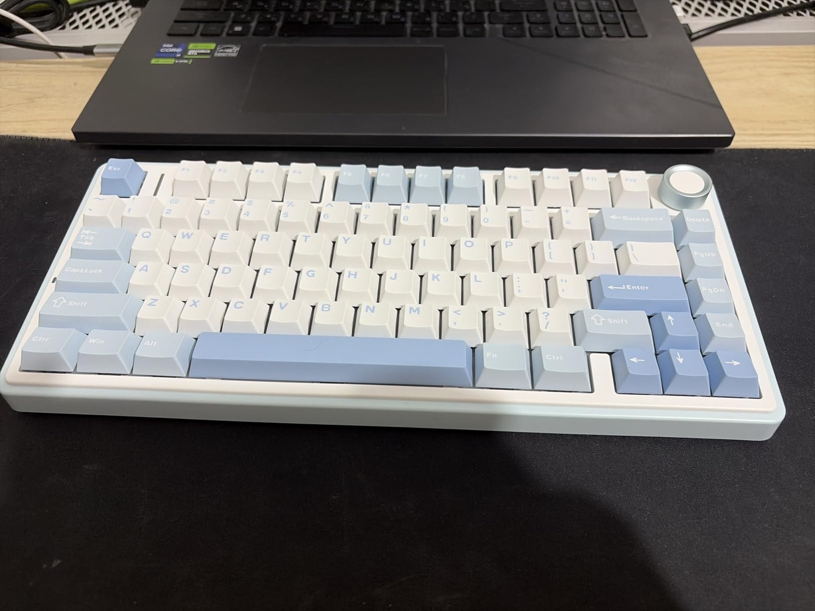 AULA F75 75% Wireless Mechanical Keyboard, Hot Swappable Creamy Keyboard, Pre-lubed Greywood Switches RGB Backlit Gaming Keyboards, 2.4GHz/Type-C/BT5.0(Cool Black) customer photo 2