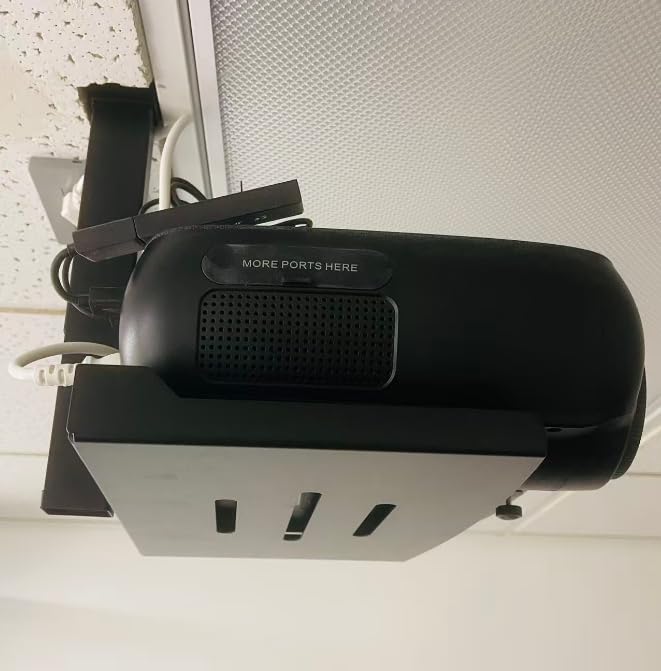PUTORSEN Adjustable Projector Ceiling Mount,Universal Projector Shelf for Ceiling and Wall, Holds up to 22lbs,No Hole Installation, Hidden Cable Routing, Black customer photo 2