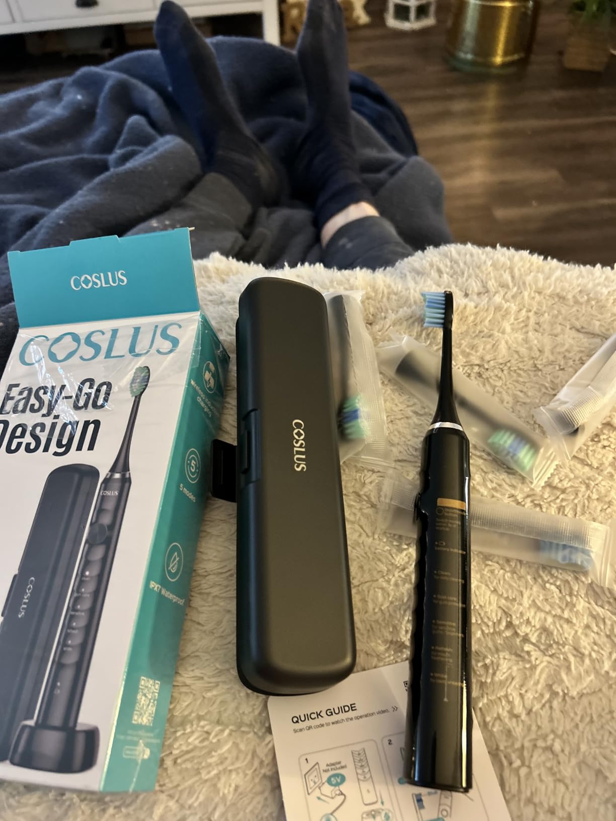 COSLUS C40 Sonic Electric Toothbrush for Adults & Family, Black, 1PC customer photo 2