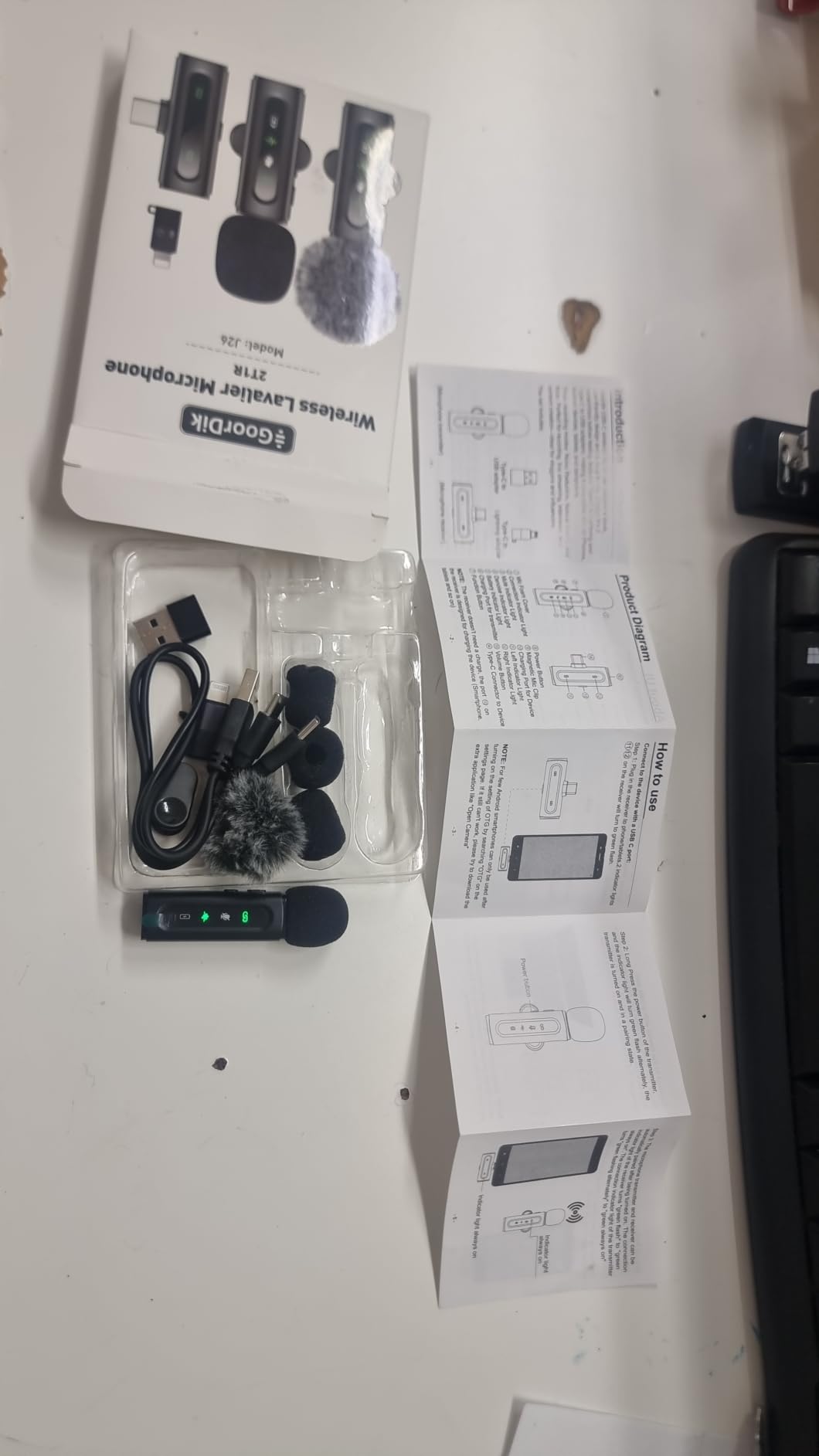 GoorDik Wireless Lavalier Microphone for iPhone, Android, USB C, PC, Camera Video Recording 4 in 1 Clip-on Mics with Rotatable Clip&Denoise Recording, for Vlog Tiktok YouTube Podcast Content Creator customer photo 2