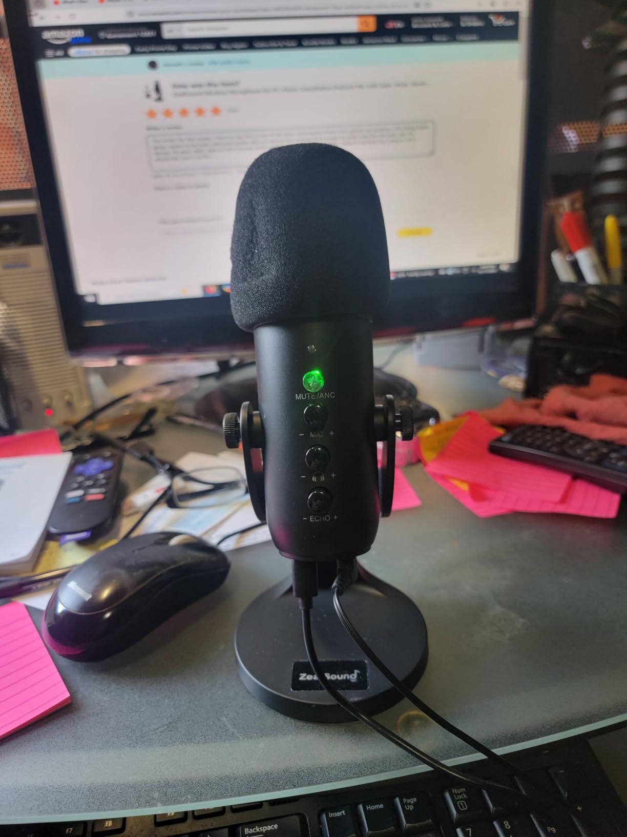 ZealSound Podcast Microphone for PC, USB Mic with Noise Reduction, Tap-to-Mute, Gain & Echo Controls, Zero-Latency Monitoring, RGB Lighting for Mac, iPhone, iPad, Live Streaming & Voice-Over K66 Pro customer photo 1