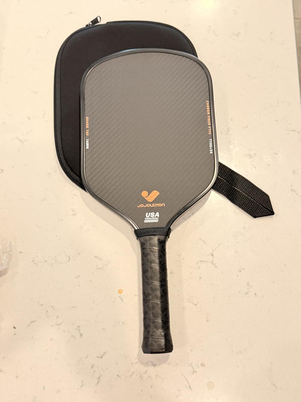 JOJOLEMON Pickleball Paddles, Carbon Fiber Pickleball Paddle with a 16mm Shark Power Polymer Core, The Pickleball Rackets Designed for Ultimate Spin & Consistency customer photo 1