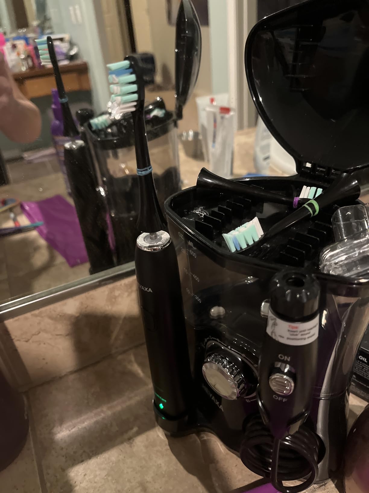 Water Flosser & Ultrasonic Electric Toothbrush Combo, 600ML Water Dental Flosser with 7 Jet Tips, 10 Adjustable Water Pressure, 5 Toothbrush Heads for Home Use, Gums, Braces customer photo 2