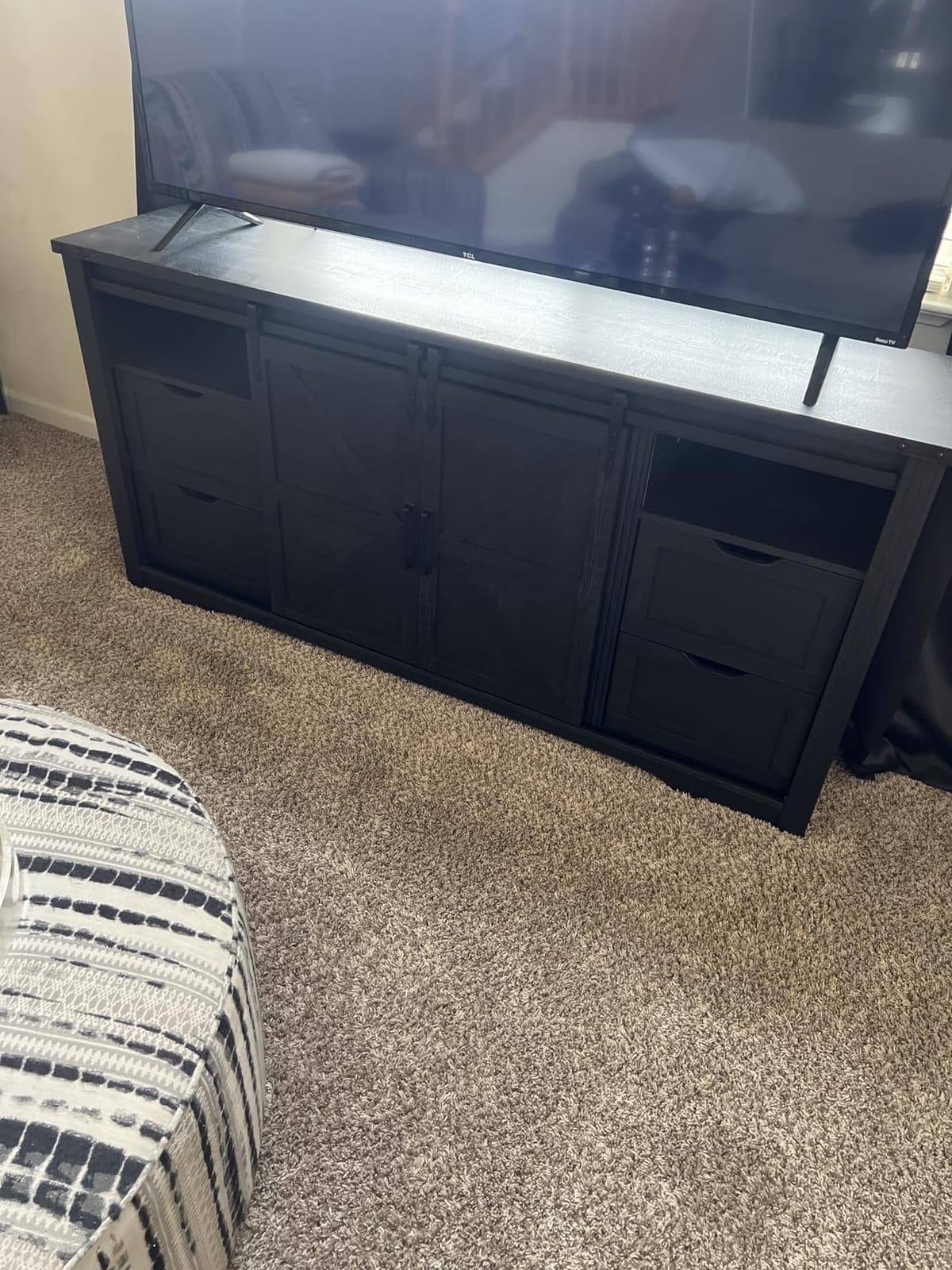 Farmhouse 66”TV Stand for 75+ Inch TV, 32