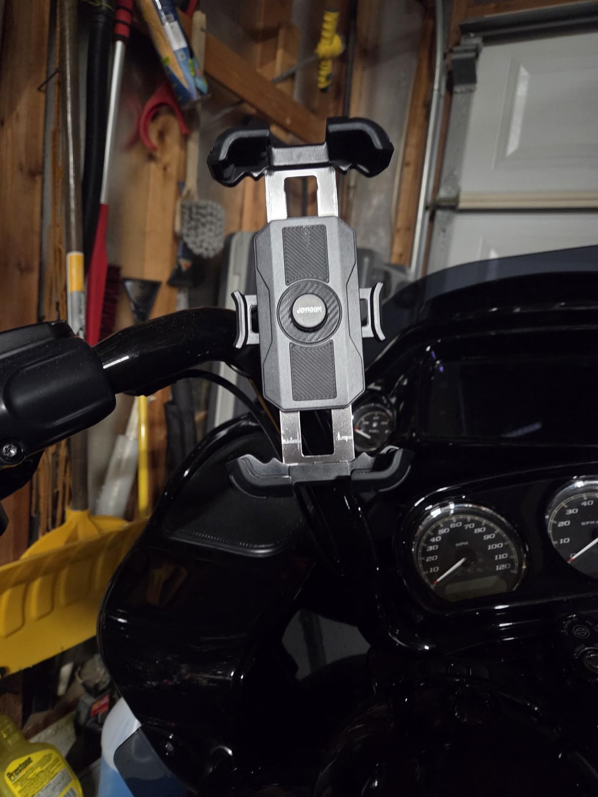 JOYROOM Motorcycle Phone Mount Holder - [Dual Vibration Dampener] 150mph Anti-Shock Phone Holder for Motorcycle [Upgrade Handlebar Clamp] - Bicycle Bike Phone Holder Mount for 4.7-7