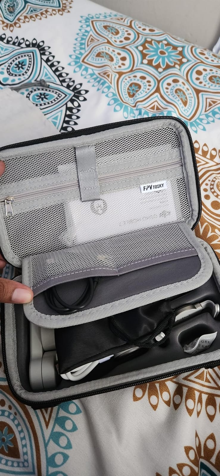 FPVtosky Case for Osmo Mobile 8 / Osmo Mobile 7P, Nylon Portable Storage Shoulder Bag for DJI OM7 Pro/ OM8 Gimbal Stabilizer Accessories, Black [Case Only] customer photo 1