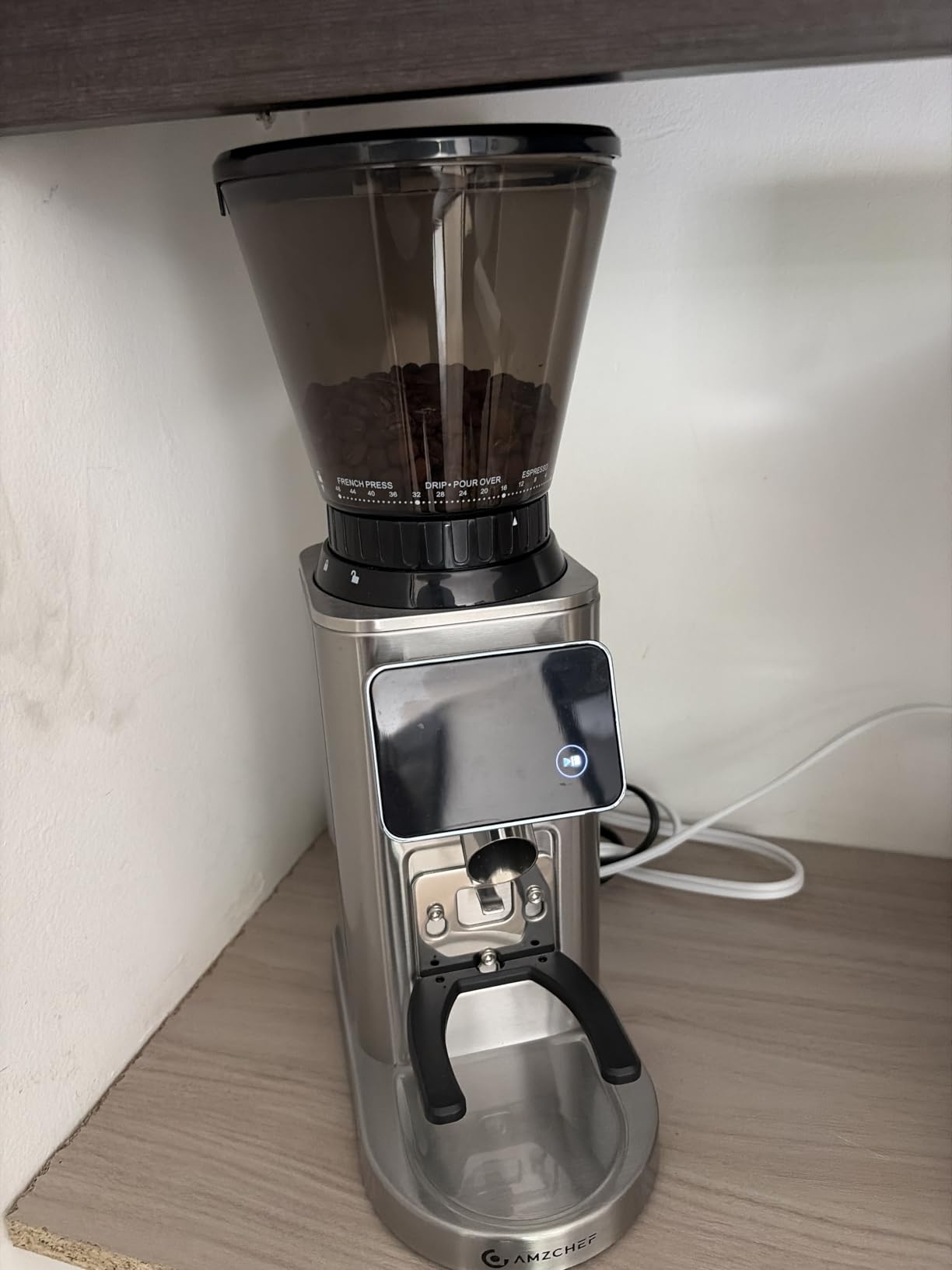 AMZCHEF Burr Coffee Grinder, 45 Settings, Anti-Static Burr Mill customer photo 2