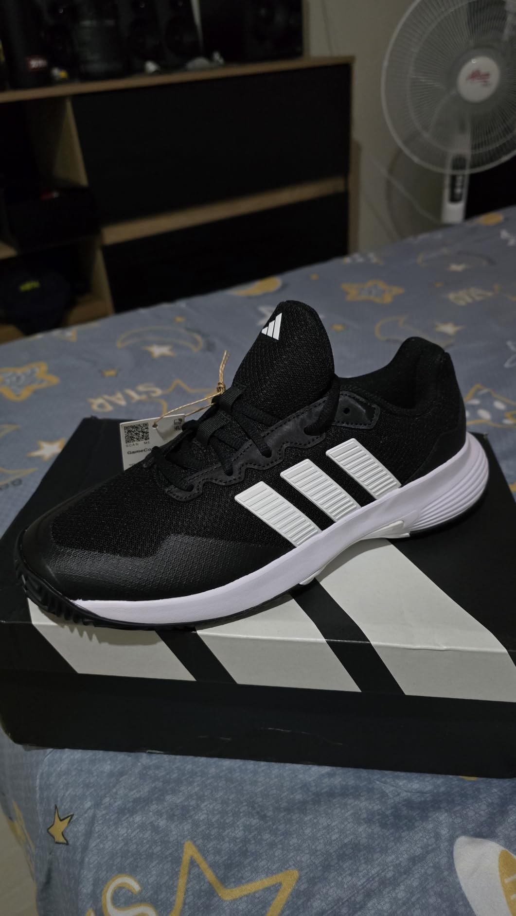 adidas Mens Gamecourt 2.0 Tennis Sneakers Shoes - Black customer photo 2