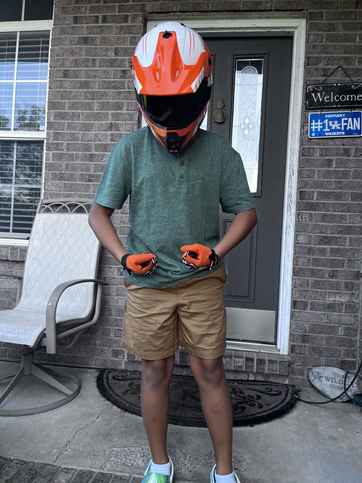 Youth Kids Dirt Bike Helmet DOT Approved, Full Face Motocross Set customer photo 2