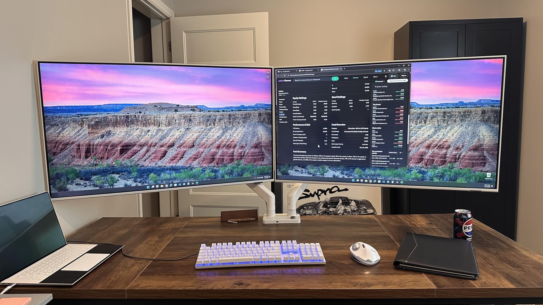 VIVO Premium Aluminum Heavy Duty Dual Monitor Arm for Ultrawide Monitors up to 40 inches and 30 lbs Each, Desk Mount Stand, Pneumatic Height, Max VESA 100x100, Black, STAND-V220Q customer photo 2