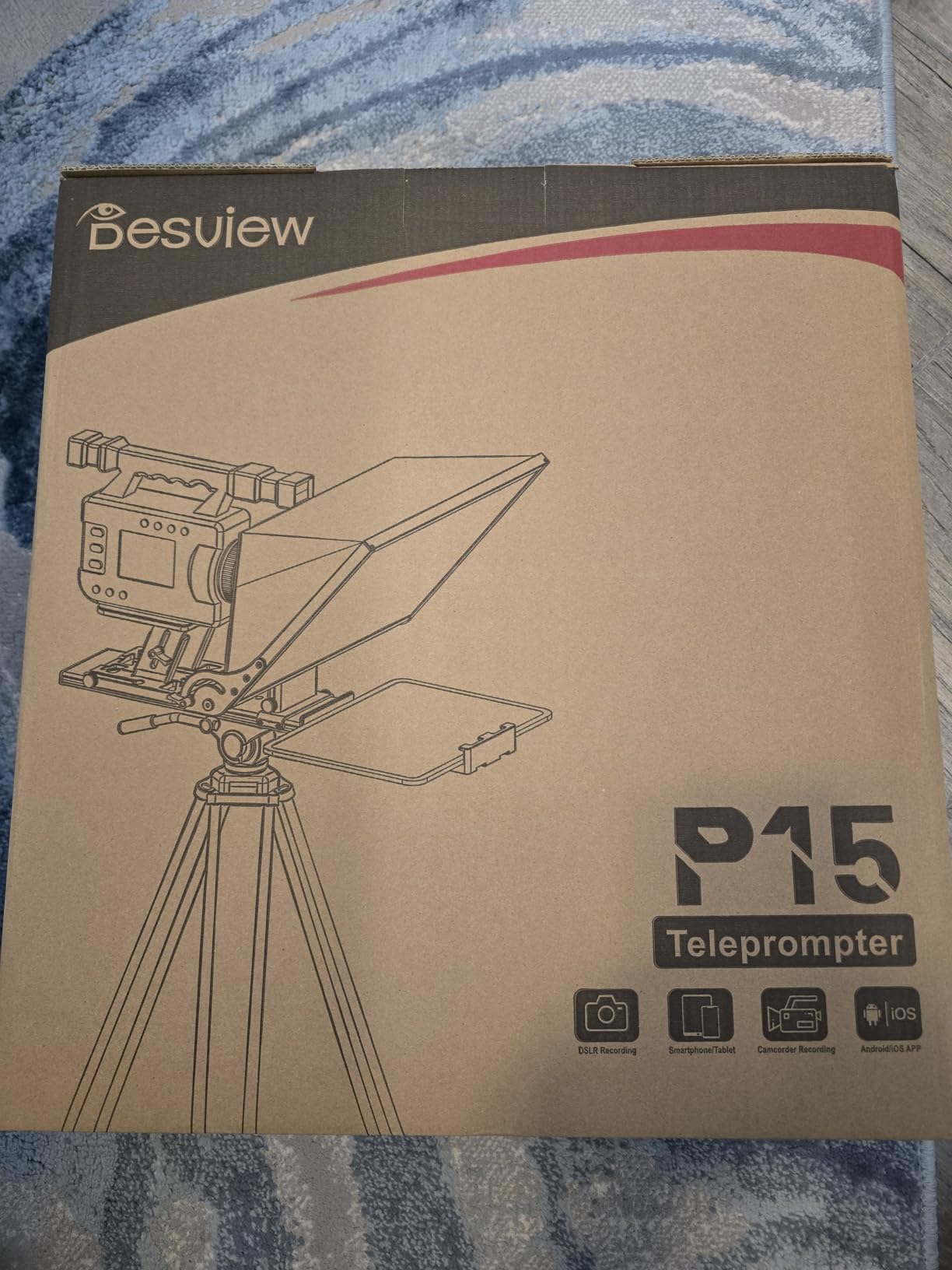 Desview P15 Teleprompter 15 inch Professional Prompter with HD Glass & Adjustable Mirror Compatible with DSLR Cameras Smartphones Tablets for Video Recording Live Streaming customer photo 2