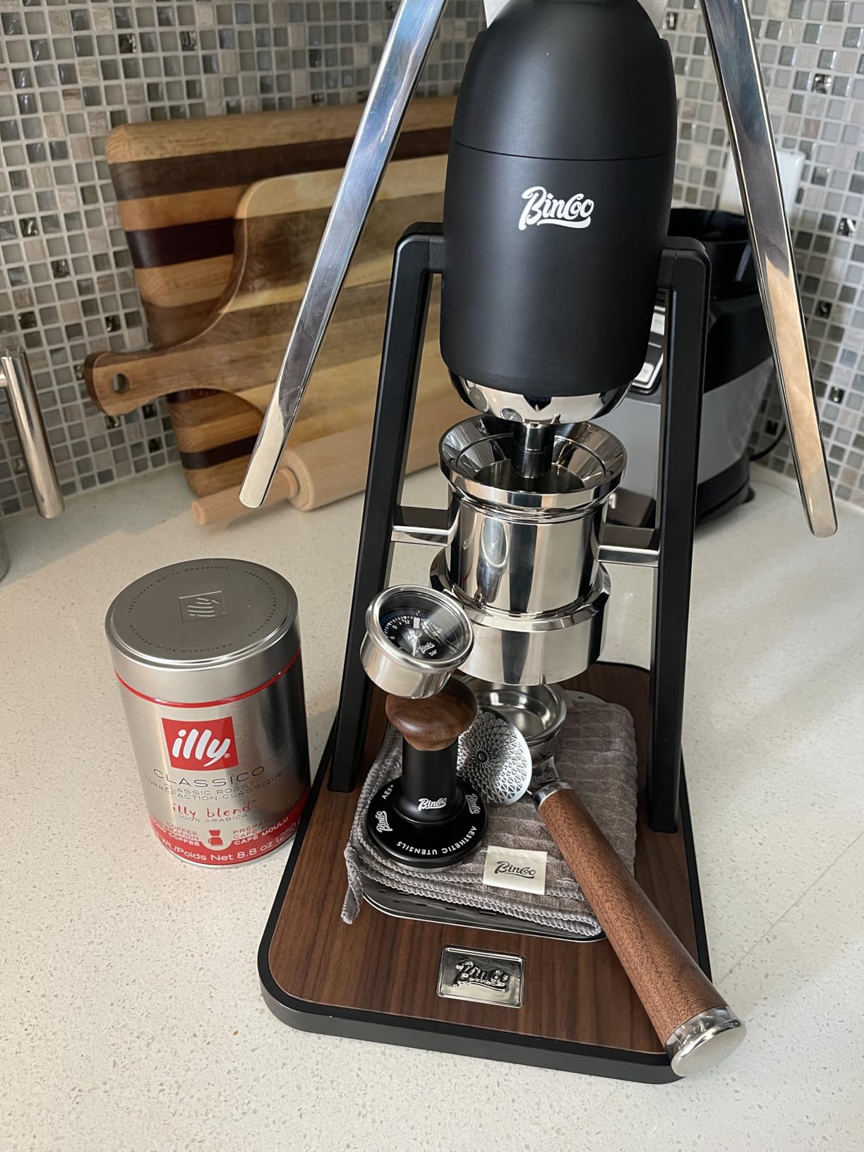 Manual Espresso Maker Set - Hand Press Espresso Machine – 12Bar Pressure Profiling, Dual-Lever Manual Coffee Maker with Pre-Infusion, Portable for Custom Espresso Shots, Stainless Steel (Black) customer photo 1