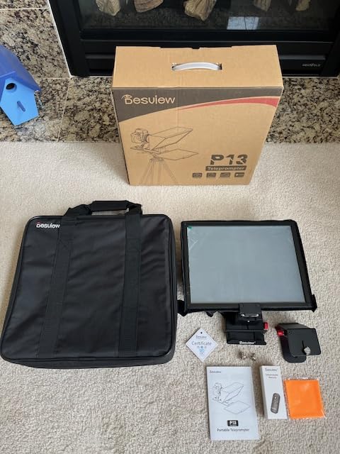 Desview P13 Teleprompter 13 Inch Aluminum Alloy with High Definition Glass, Compatible with iPad Tablet Phone DSLR, Portable No-Assembly Design for Video Recording customer photo 2