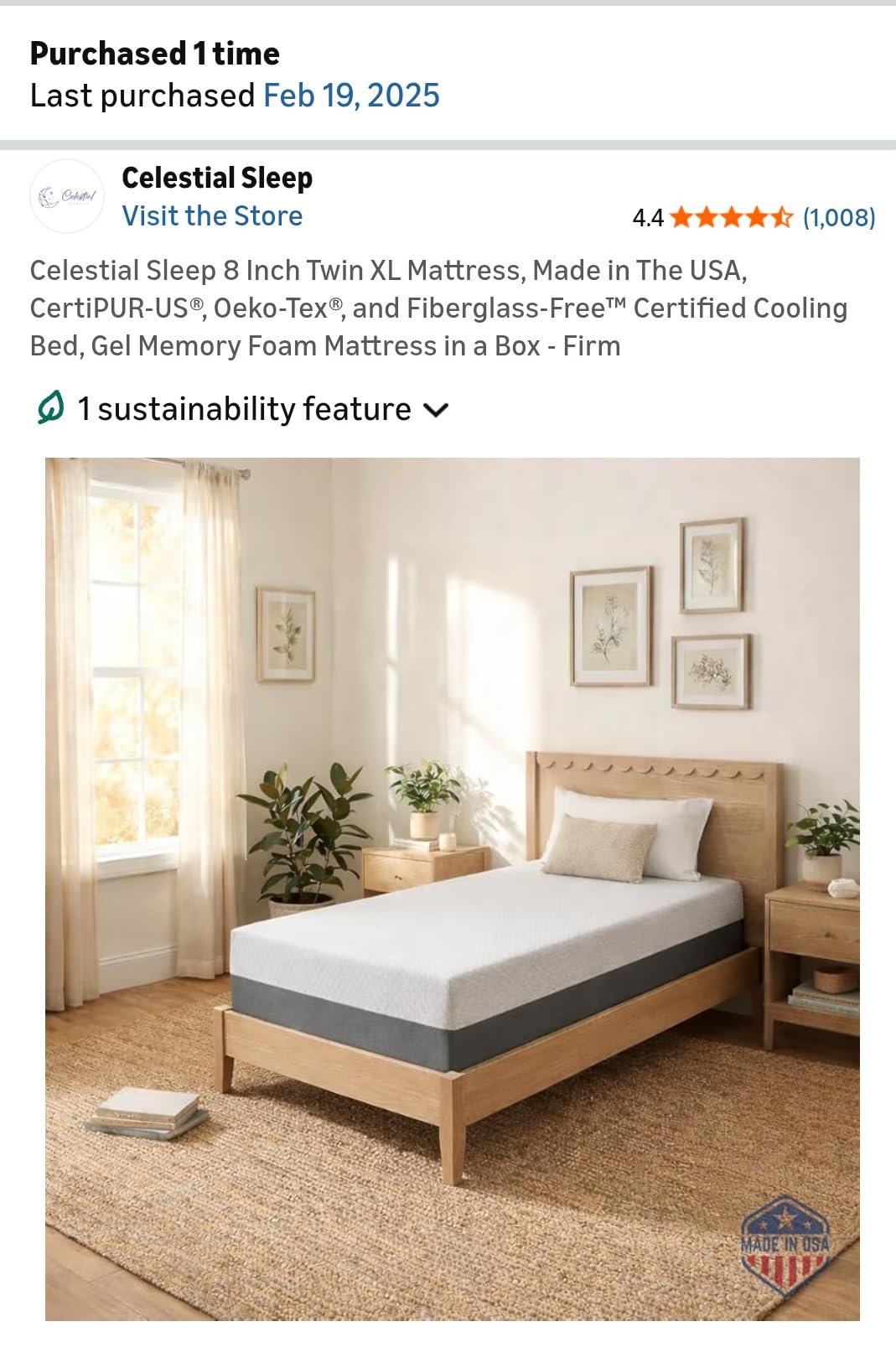 Celestial Sleep 8 Inch RV Short Queen Mattress, Made in The USA, CertiPUR-US®, Oeko-Tex®, and Fiberglass-Free™ Certified Cooling Memory Foam Camper Bed - Firm customer photo 2