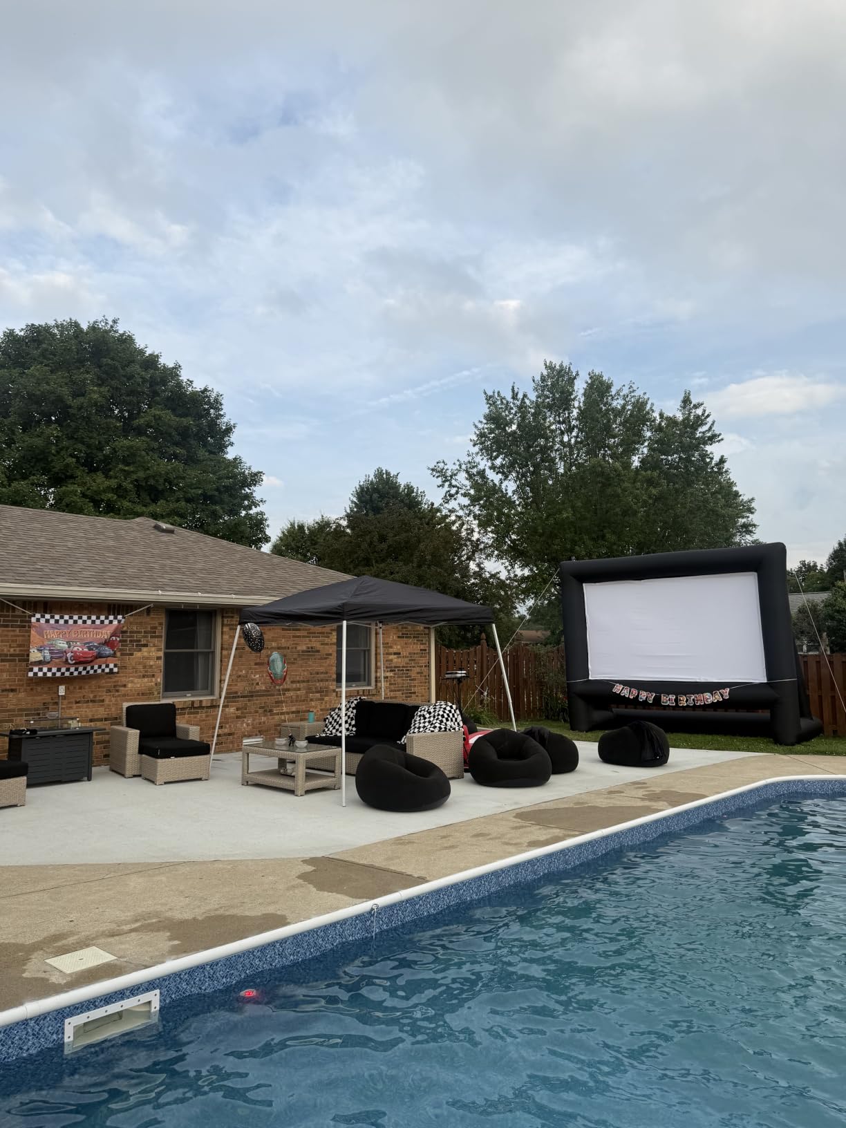 GYUEM 21 Feet Inflatable Projector Screen Outdoor Blow Up Movie Screen customer photo 2