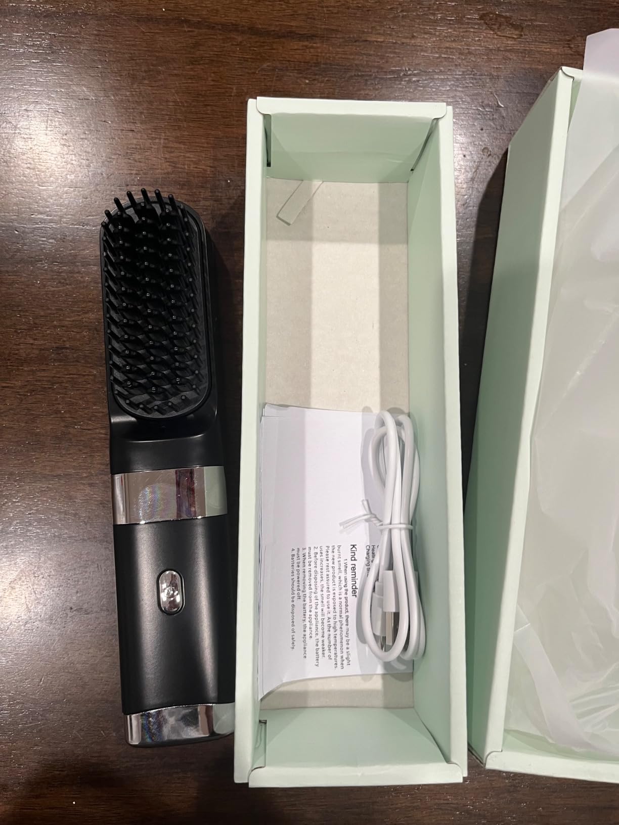 Cordless USB-C Hair Straightener Brush FastHeat(White) customer photo 1