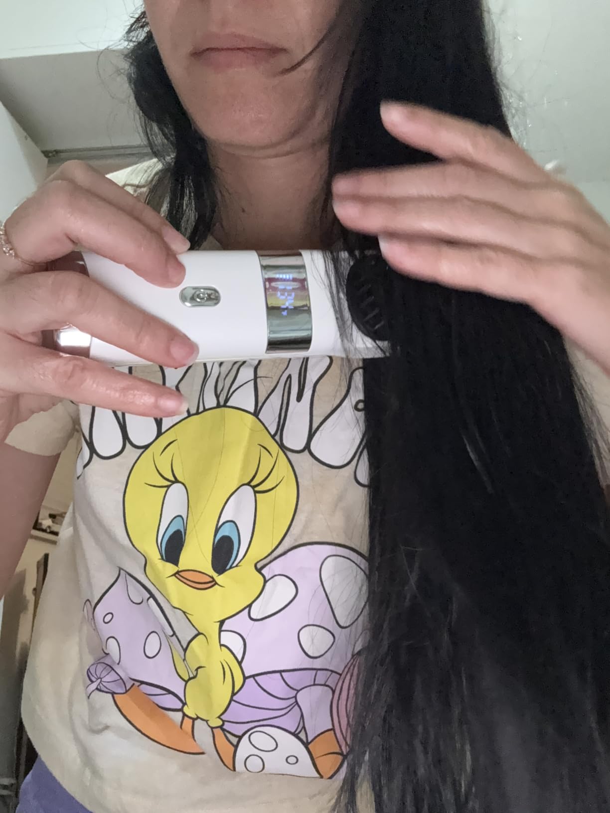 Cordless USB-C Hair Straightener Brush FastHeat(White) customer photo 2