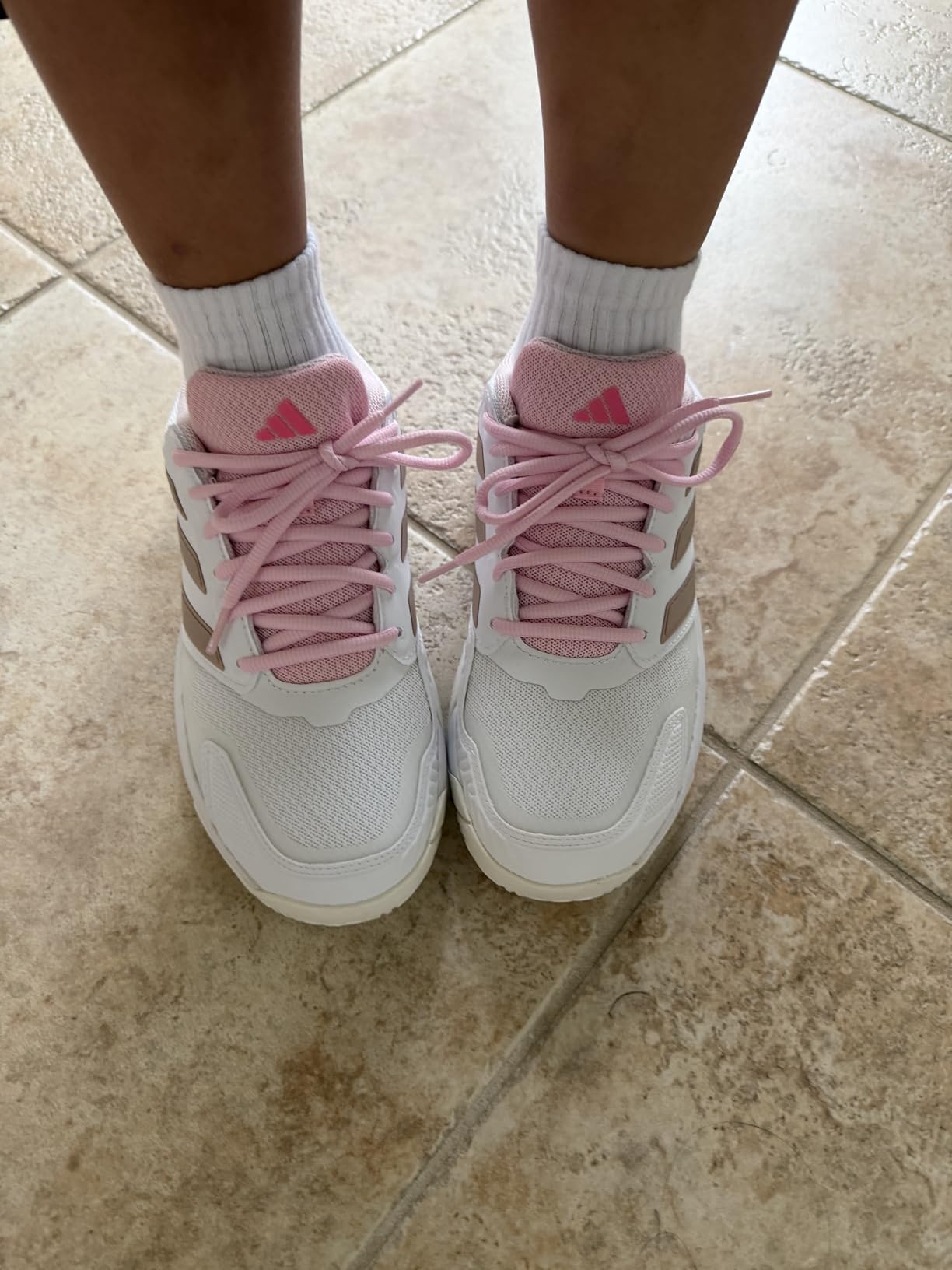 adidas Womens Courtjam Control 3 Tennis Sneakers Shoes - White customer photo 2