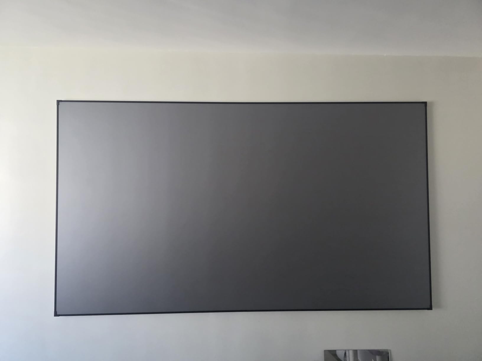 ALR Projector Screen for Standard Throw (Non-UST) with Fixed Frame by SilverMagic - Indoor Wall-Mounted Gray Screen for Home Theater/Living Room/Patio/Office/Classroom - 100 inch 16:9 customer photo 1