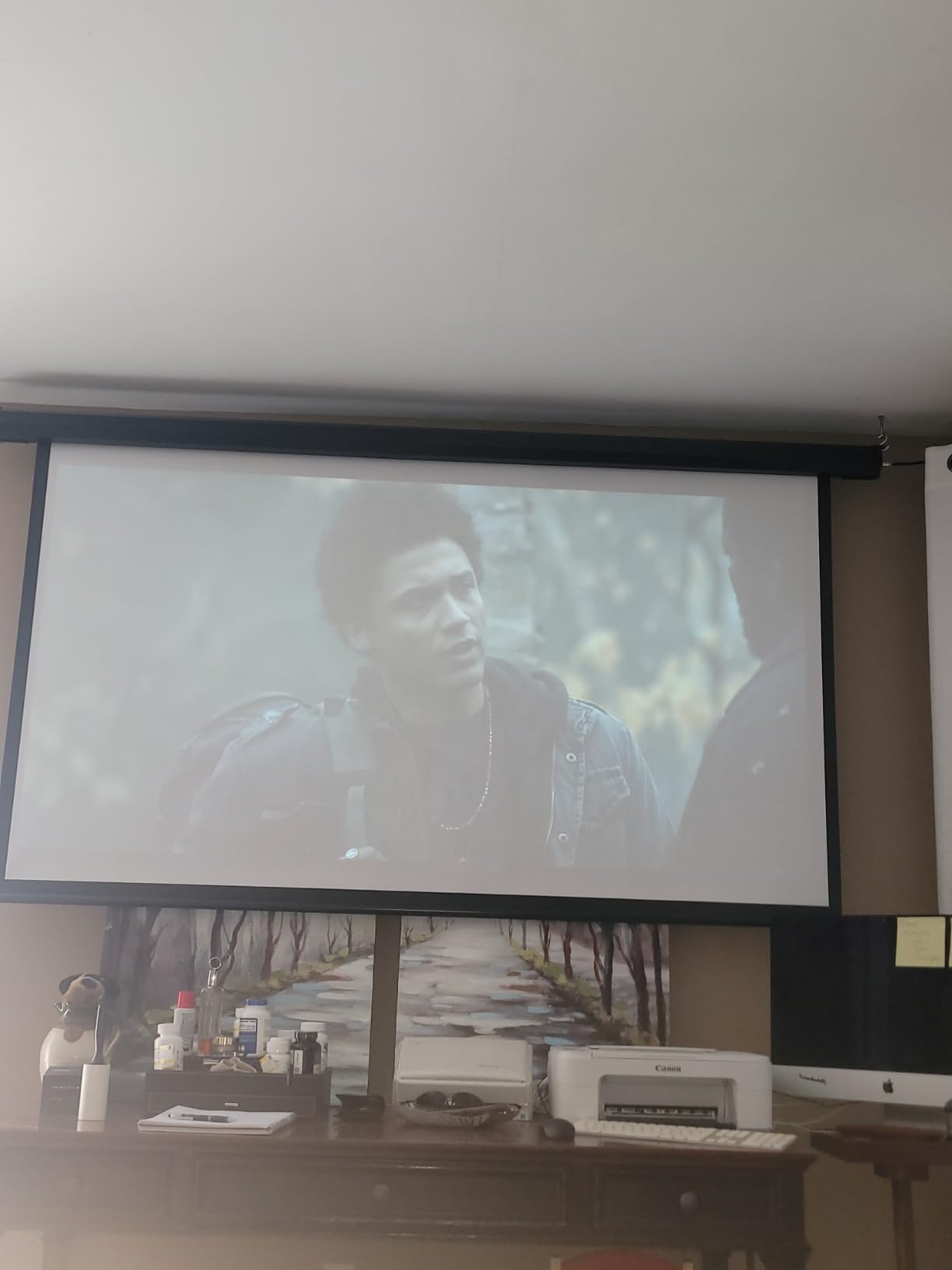 150 Inch Projector Screen Motorized Electric Rising Projector Screen Black customer photo 2