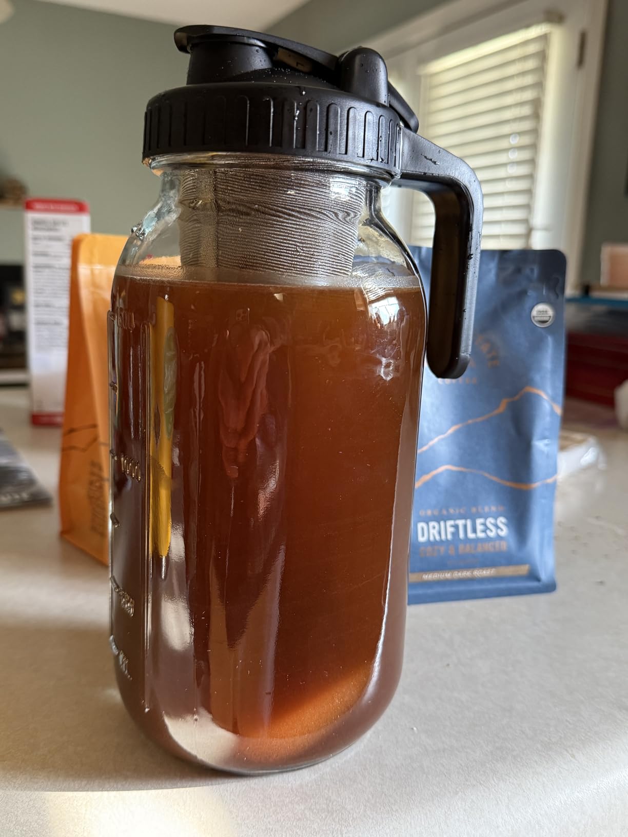 1 Gallon Cold Brew Coffee Maker, Mason Jar Pitcher with Spigot & Filter customer photo 2