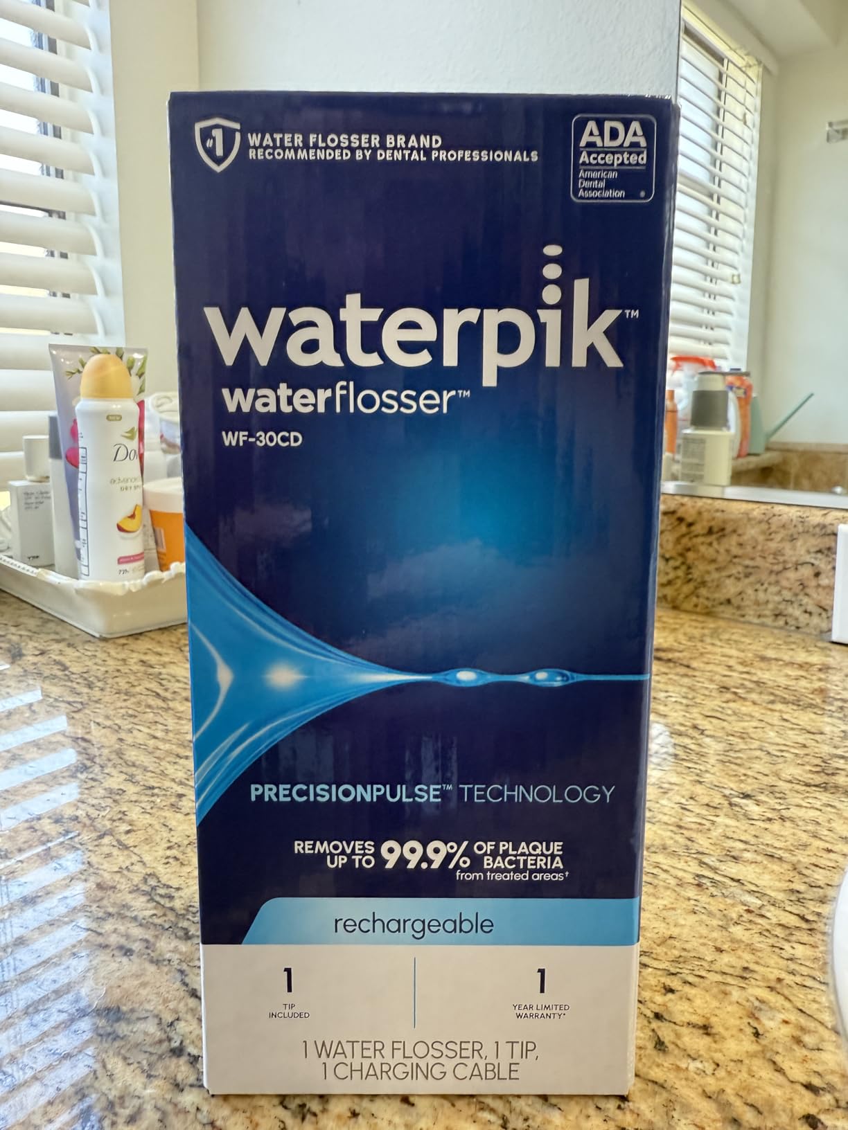 Waterpik Cordless 1100 Rechargeable Portable Water Flosser for Teeth Cleaning and Flossing, Travel, Braces Care, Healthier Gums, Waterproof for Shower, ADA Accepted, WF-30CD Black, Packaging May Vary customer photo 2