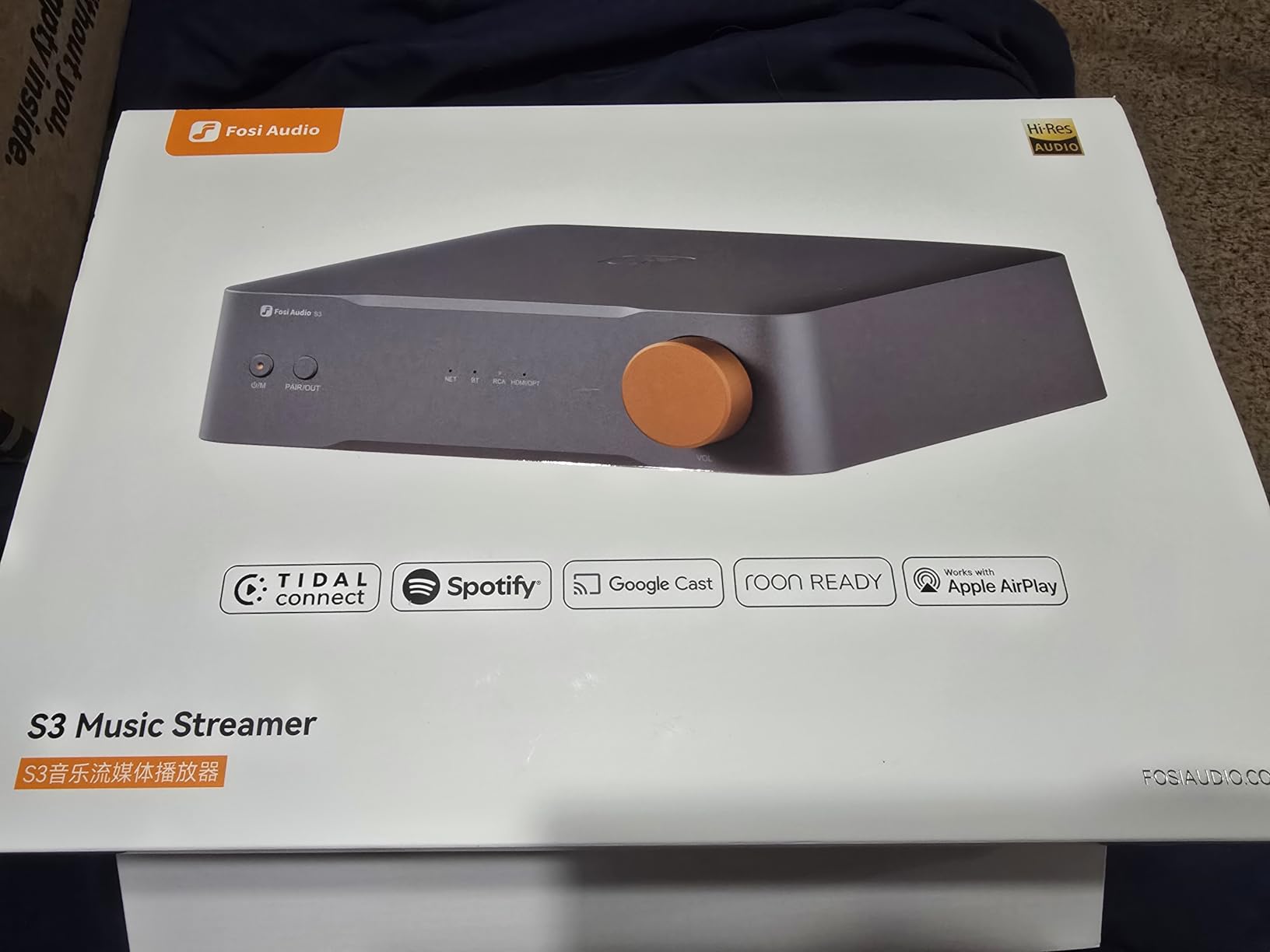 Fosi Audio S3 HiFi Music Streamer DAC Preamp, AK4493SEQ DAC Wi-Fi 6 Bluetooth 5.3, Digital Transport with XLR Balanced/Optical/Sub Out/HDMI eARC, AirPlay 2 Spotify Connect Tidal, 10-Band EQ customer photo 2