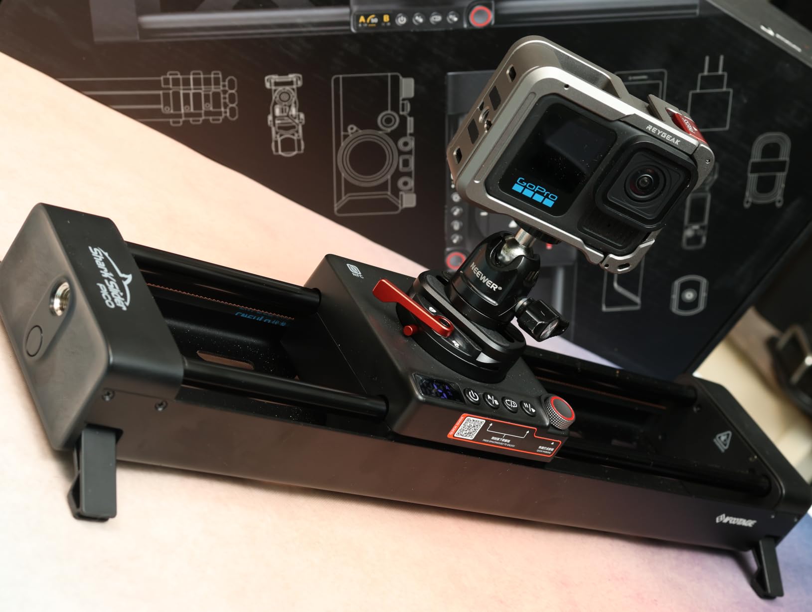 iFootage Shark Slider PICO, 15.8'' Motorized Camera Slider, Phone Slider | with 360° Pan Rotation, DJI Pocket 3/4 & Action 5/6 Compatible, Bluetooth/NFC for Smartphones, 7-Hour Battery, 2.4lb Payload customer photo 1